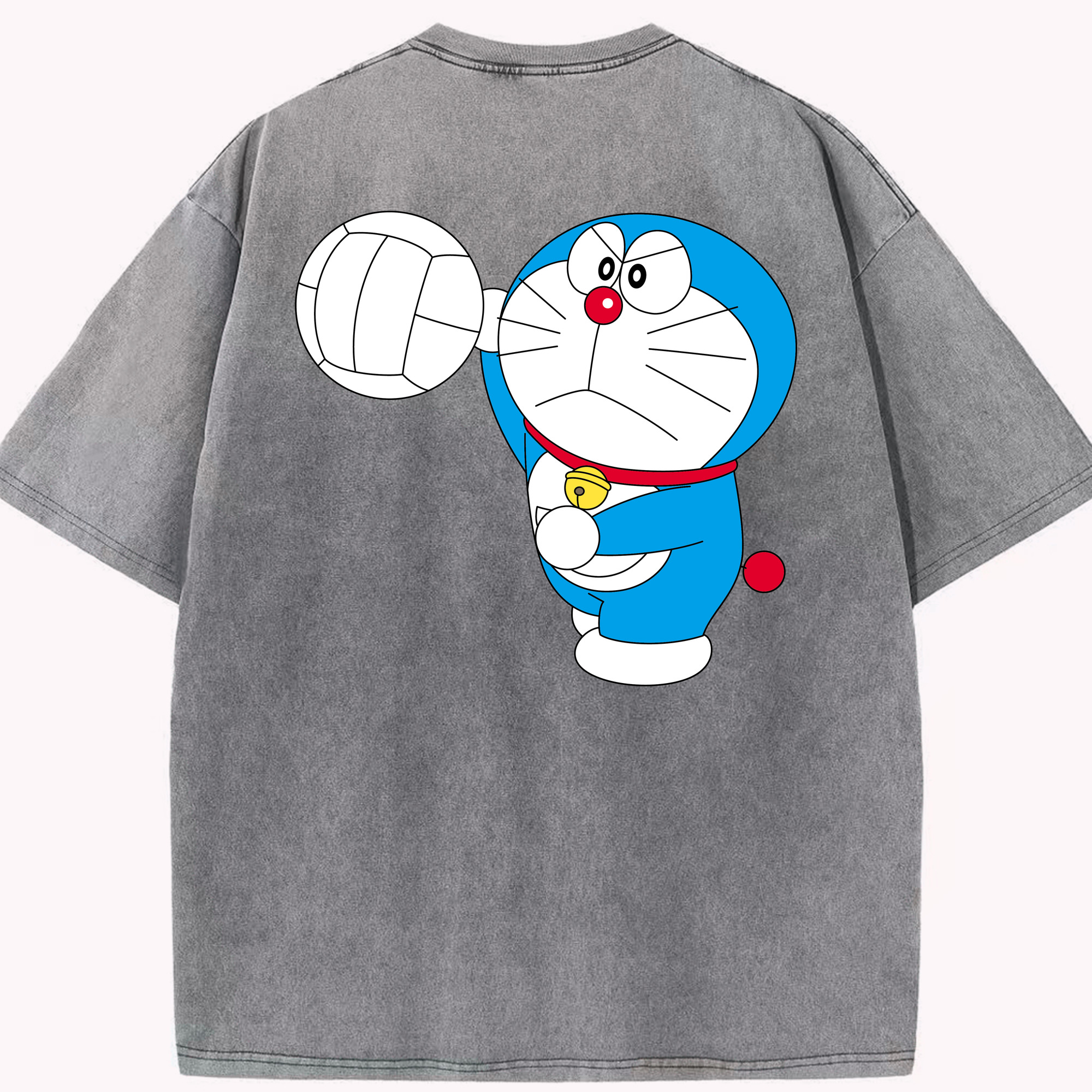 （画像用） ドラえもん Doraemon 綿100% ヴィンテージ風 半袖Tシャツ（背面プリント）