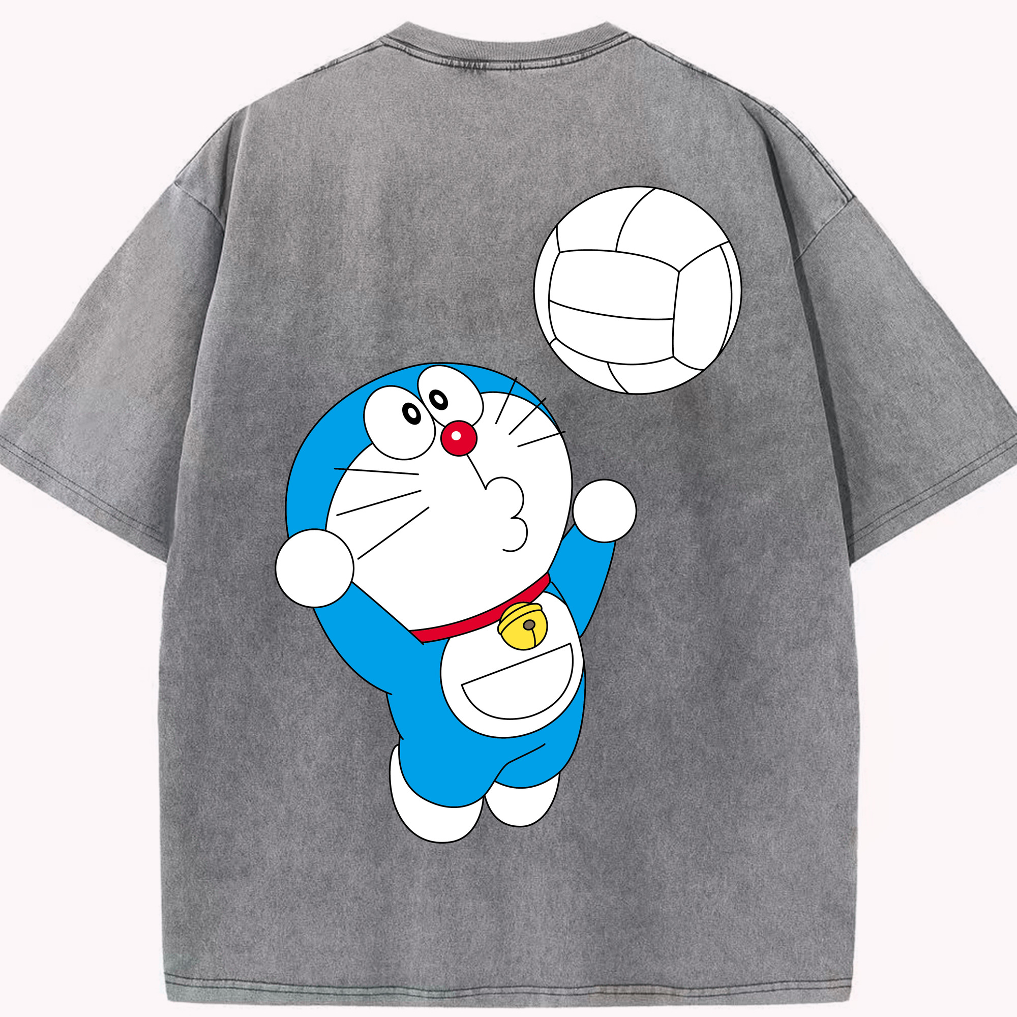 （画像用） ドラえもん Doraemon 綿100% ヴィンテージ風 半袖Tシャツ（背面プリント）