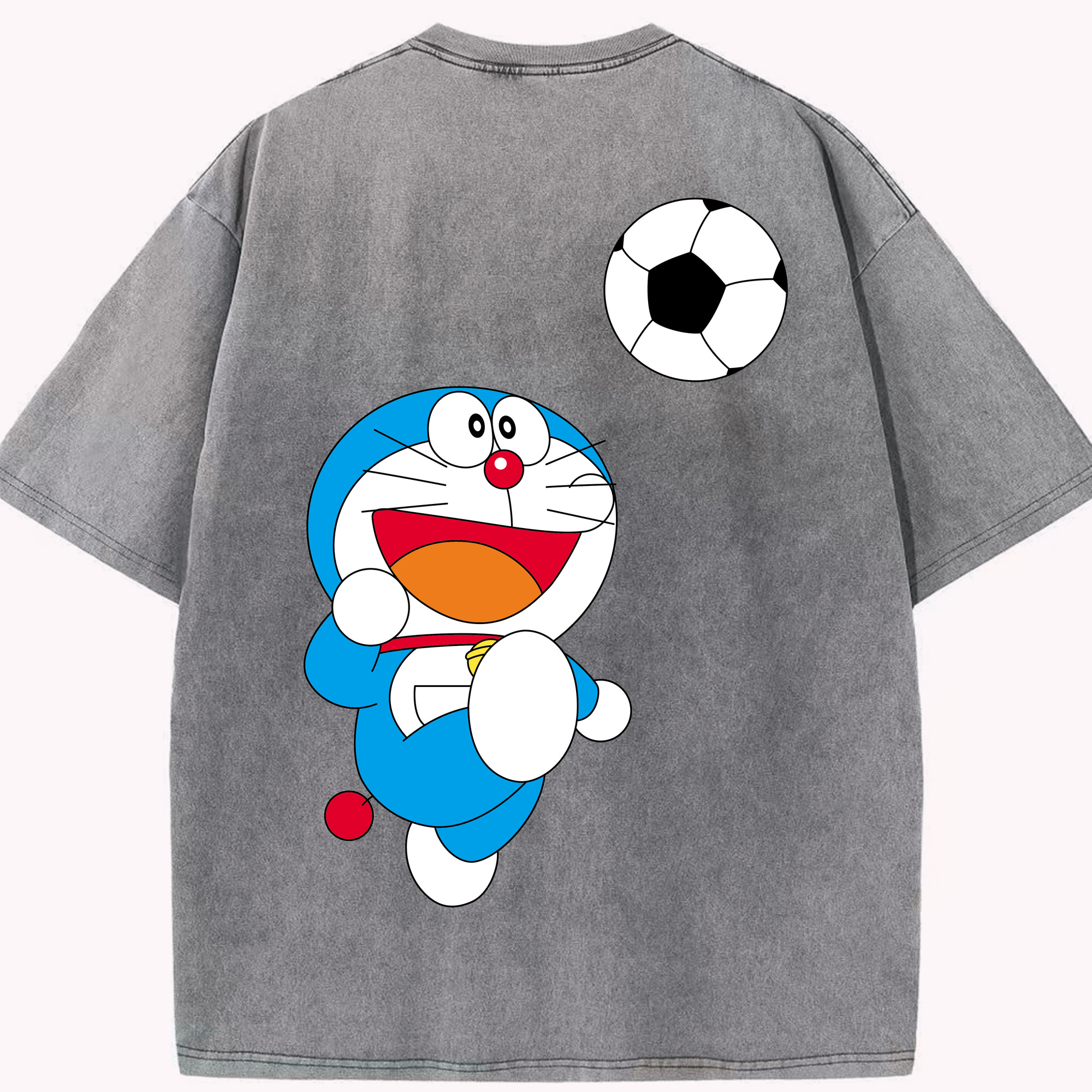（画像用） ドラえもん Doraemon 綿100% ヴィンテージ風 半袖Tシャツ（背面プリント）
