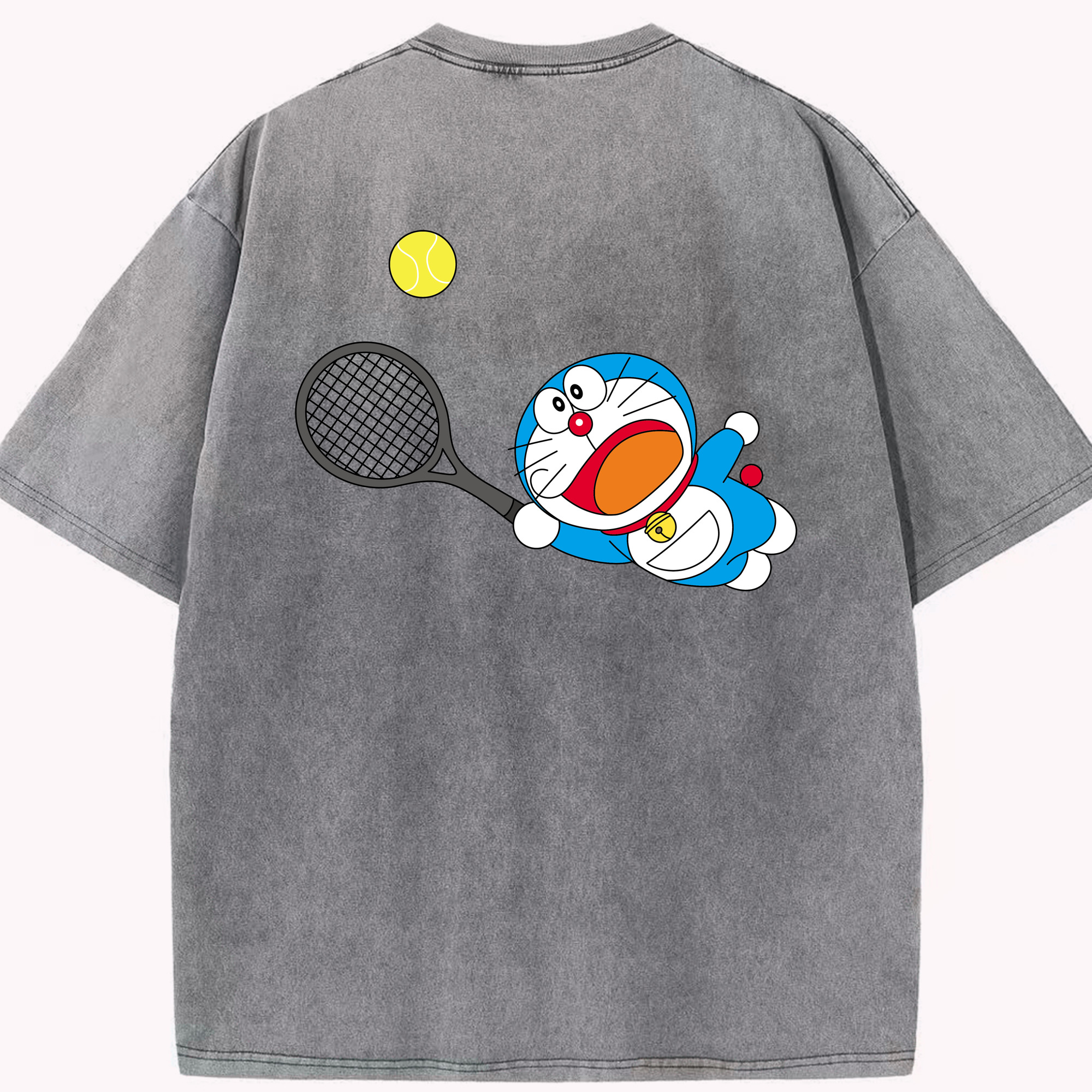 （画像用） ドラえもん Doraemon 綿100% ヴィンテージ風 半袖Tシャツ（背面プリント）