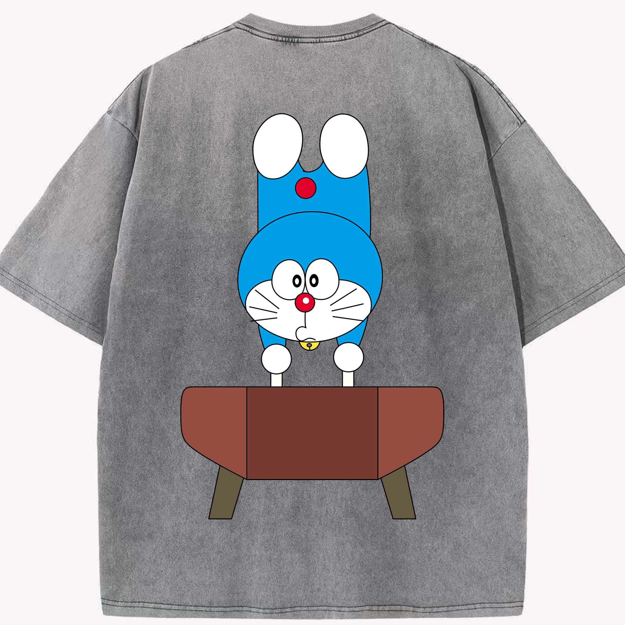 （画像用） ドラえもん Doraemon 綿100% ヴィンテージ風 半袖Tシャツ（背面プリント）