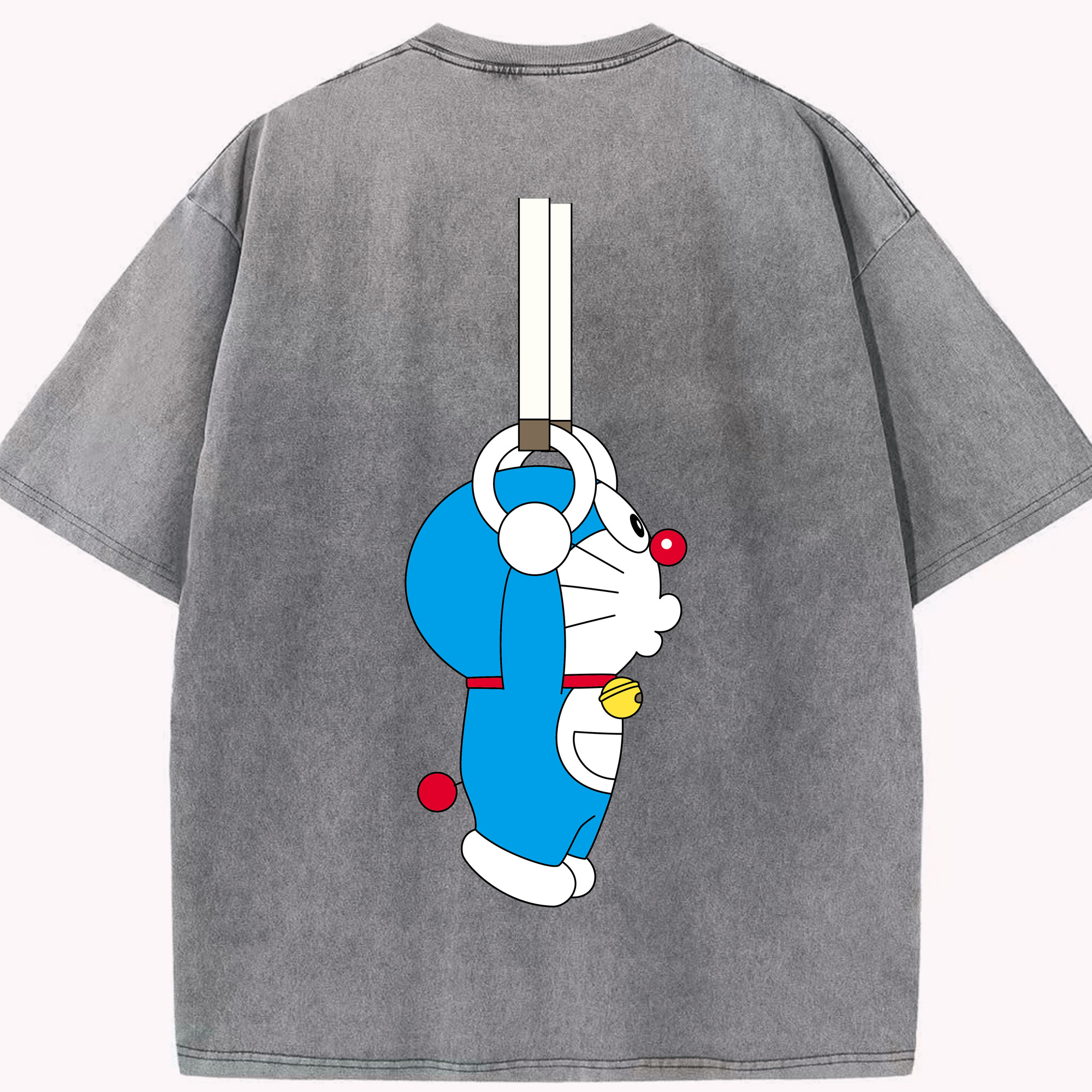 （画像用） ドラえもん Doraemon 綿100% ヴィンテージ風 半袖Tシャツ（背面プリント）