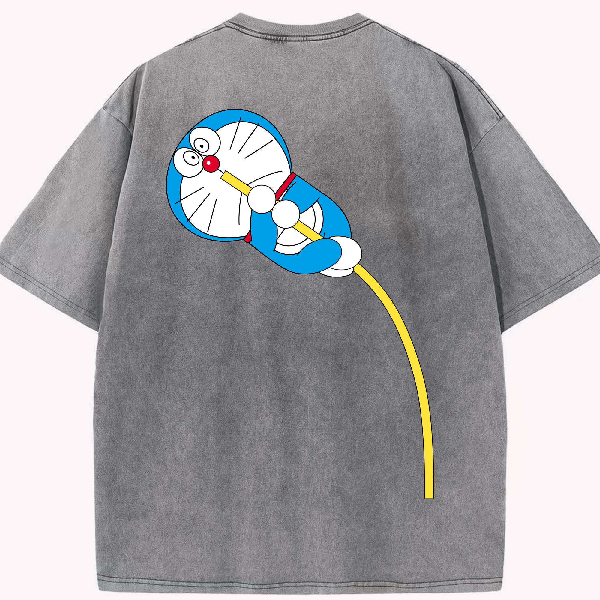 （画像用） ドラえもん Doraemon 綿100% ヴィンテージ風 半袖Tシャツ（背面プリント）
