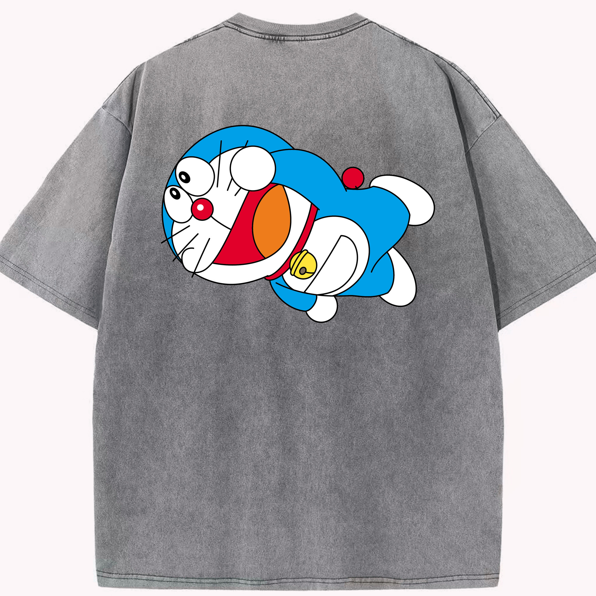 （画像用） ドラえもん Doraemon 綿100% ヴィンテージ風 半袖Tシャツ（背面プリント）