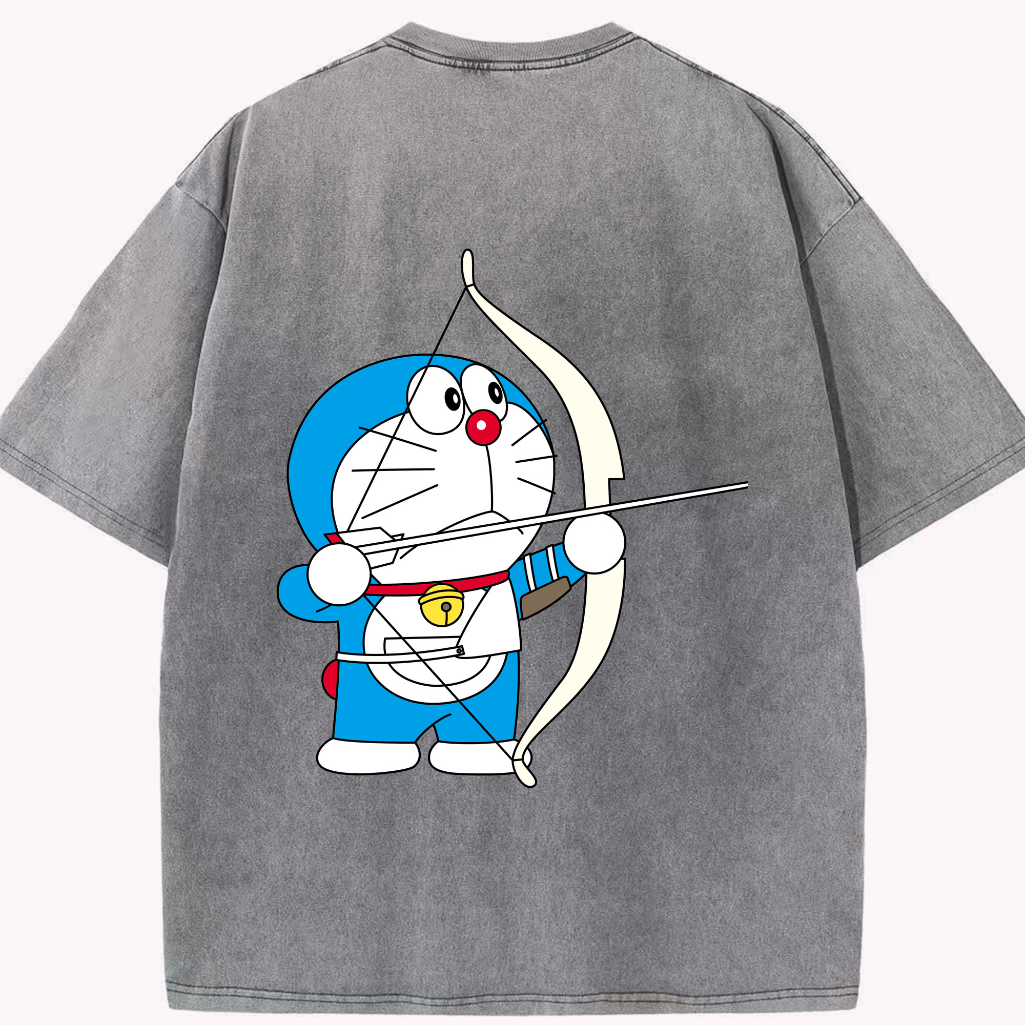 （画像用） ドラえもん Doraemon 綿100% ヴィンテージ風 半袖Tシャツ（背面プリント）