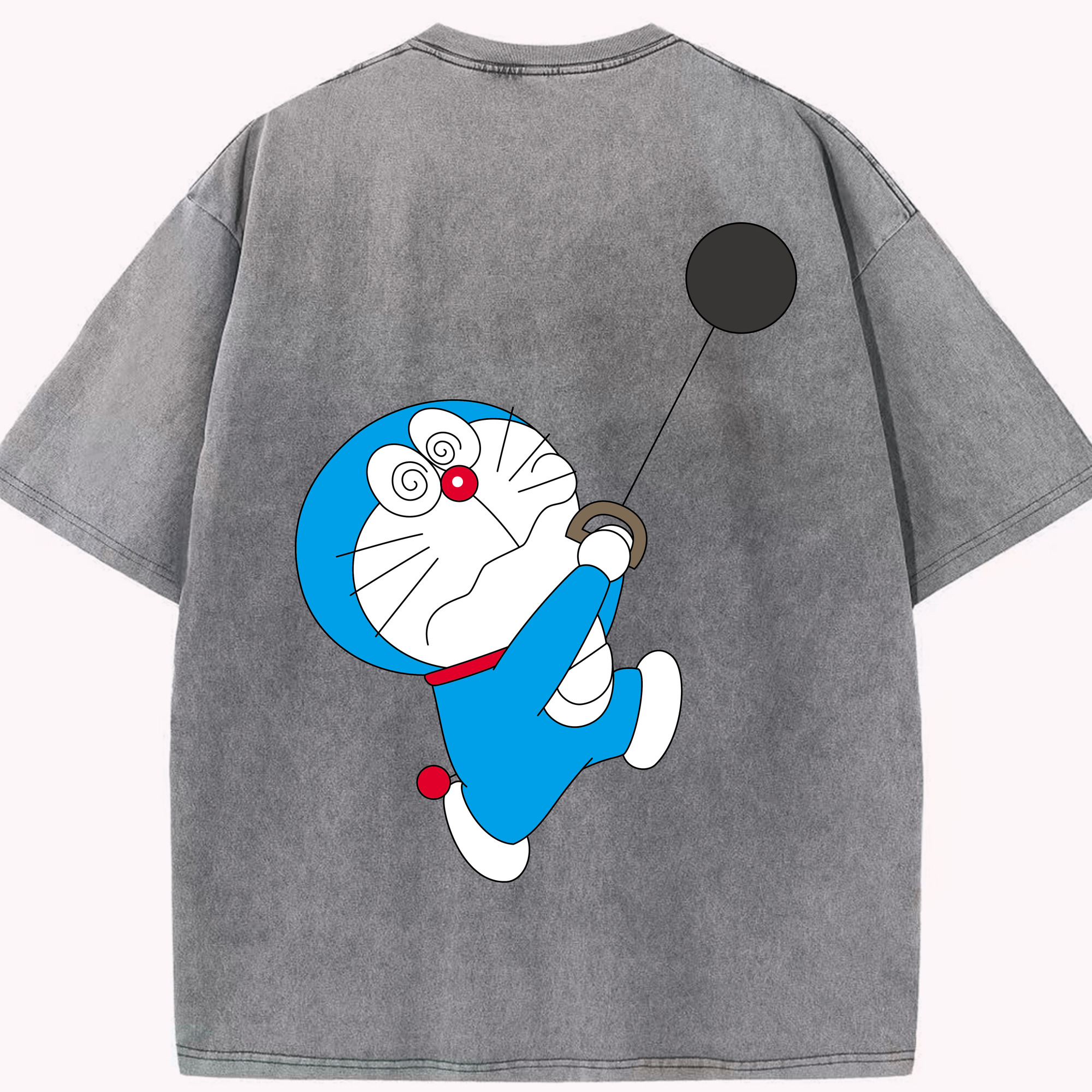 （画像用） ドラえもん Doraemon 綿100% ヴィンテージ風 半袖Tシャツ（背面プリント）