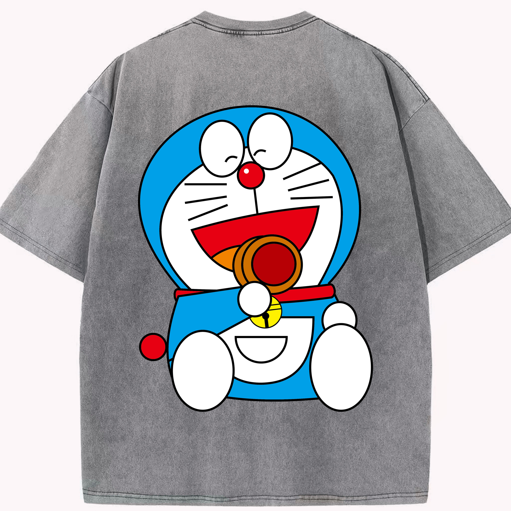（画像用） ドラえもん Doraemon 綿100% ヴィンテージ風 半袖Tシャツ（背面プリント）