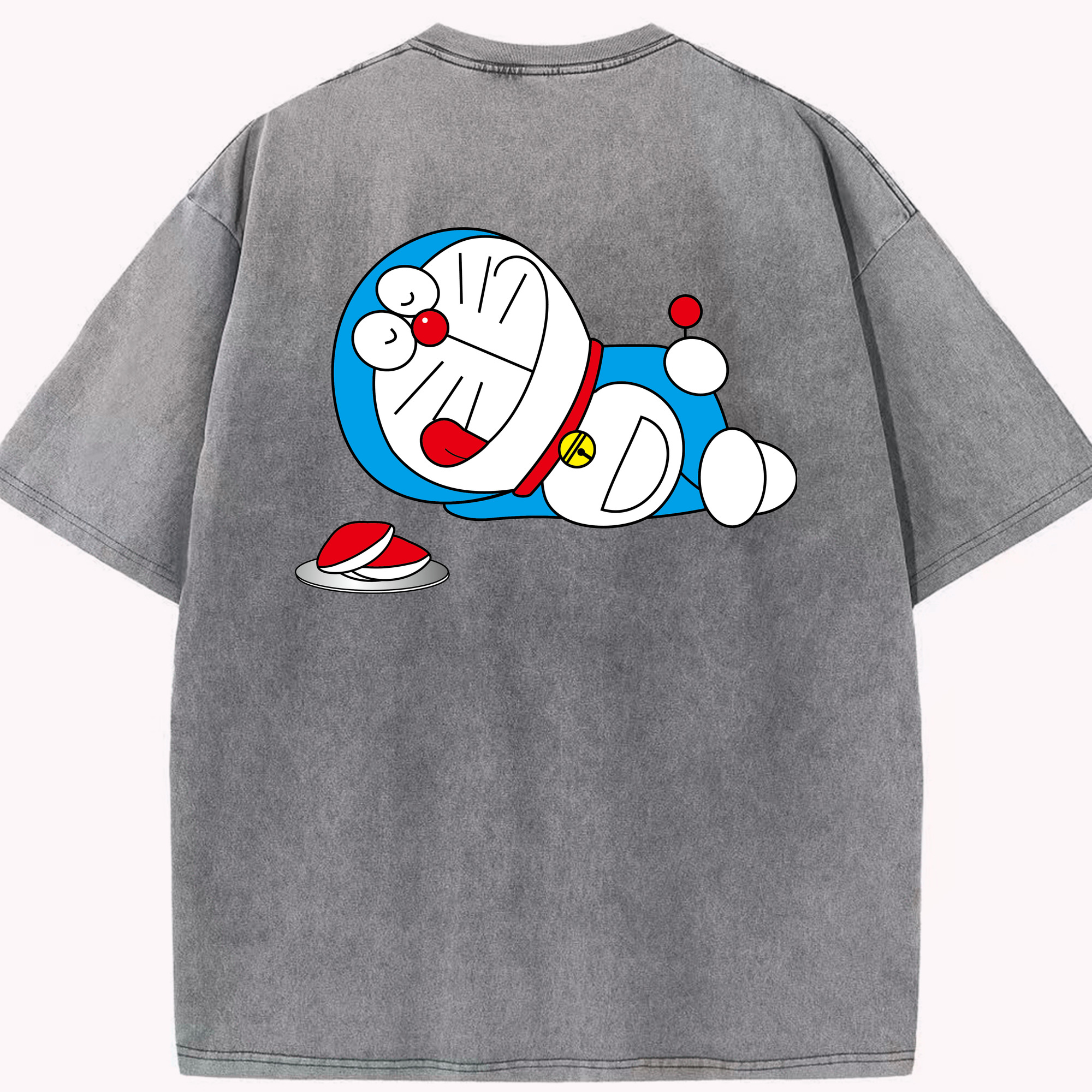 （画像用） ドラえもん Doraemon 綿100% ヴィンテージ風 半袖Tシャツ（背面プリント）