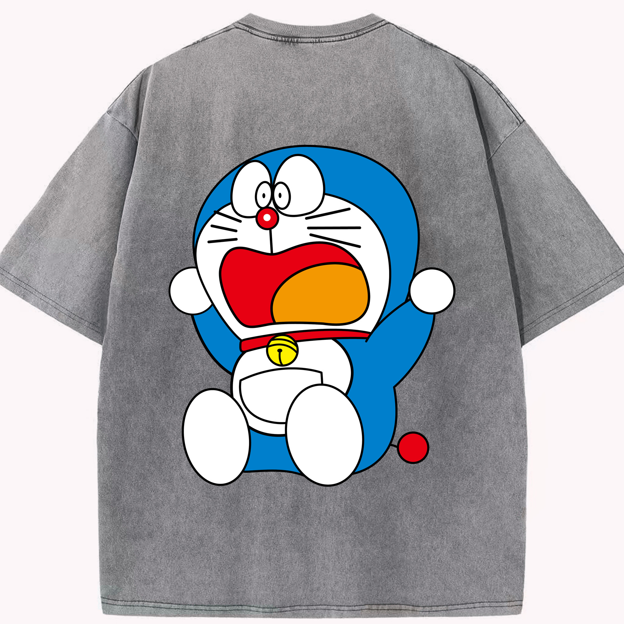 （画像用） ドラえもん Doraemon 綿100% ヴィンテージ風 半袖Tシャツ（背面プリント）
