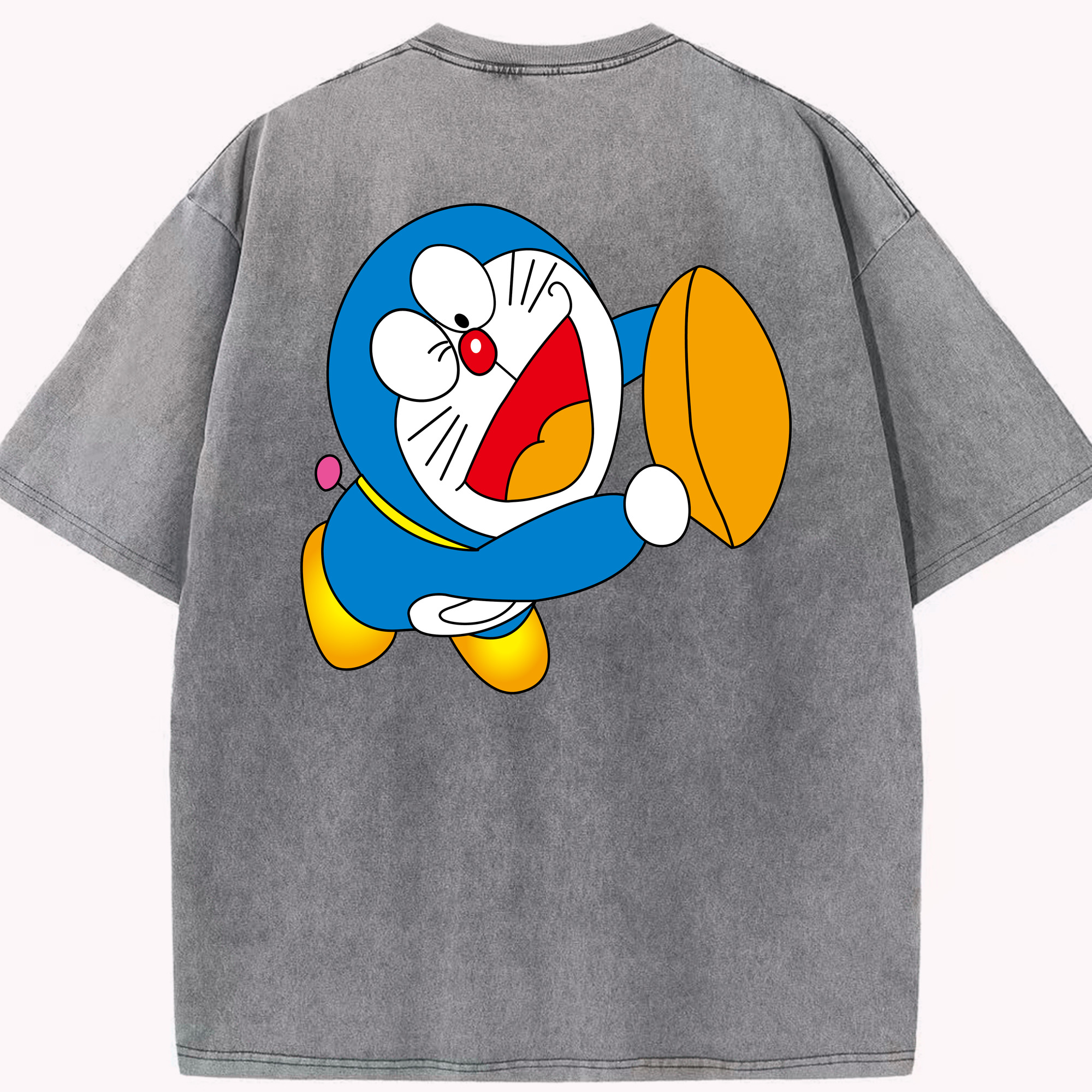 （画像用） ドラえもん Doraemon 綿100% ヴィンテージ風 半袖Tシャツ（背面プリント）