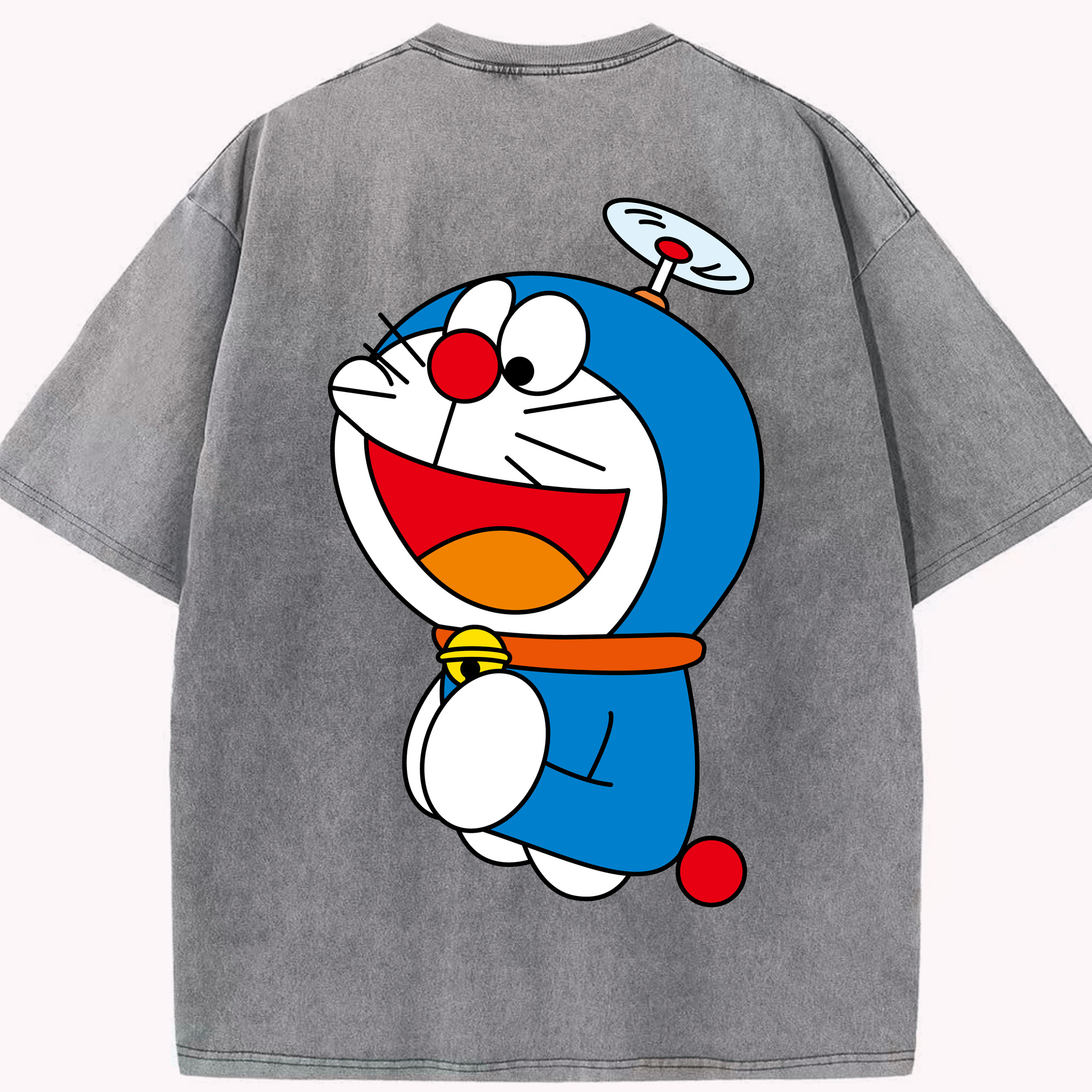 （画像用） ドラえもん Doraemon 綿100% ヴィンテージ風 半袖Tシャツ（背面プリント）
