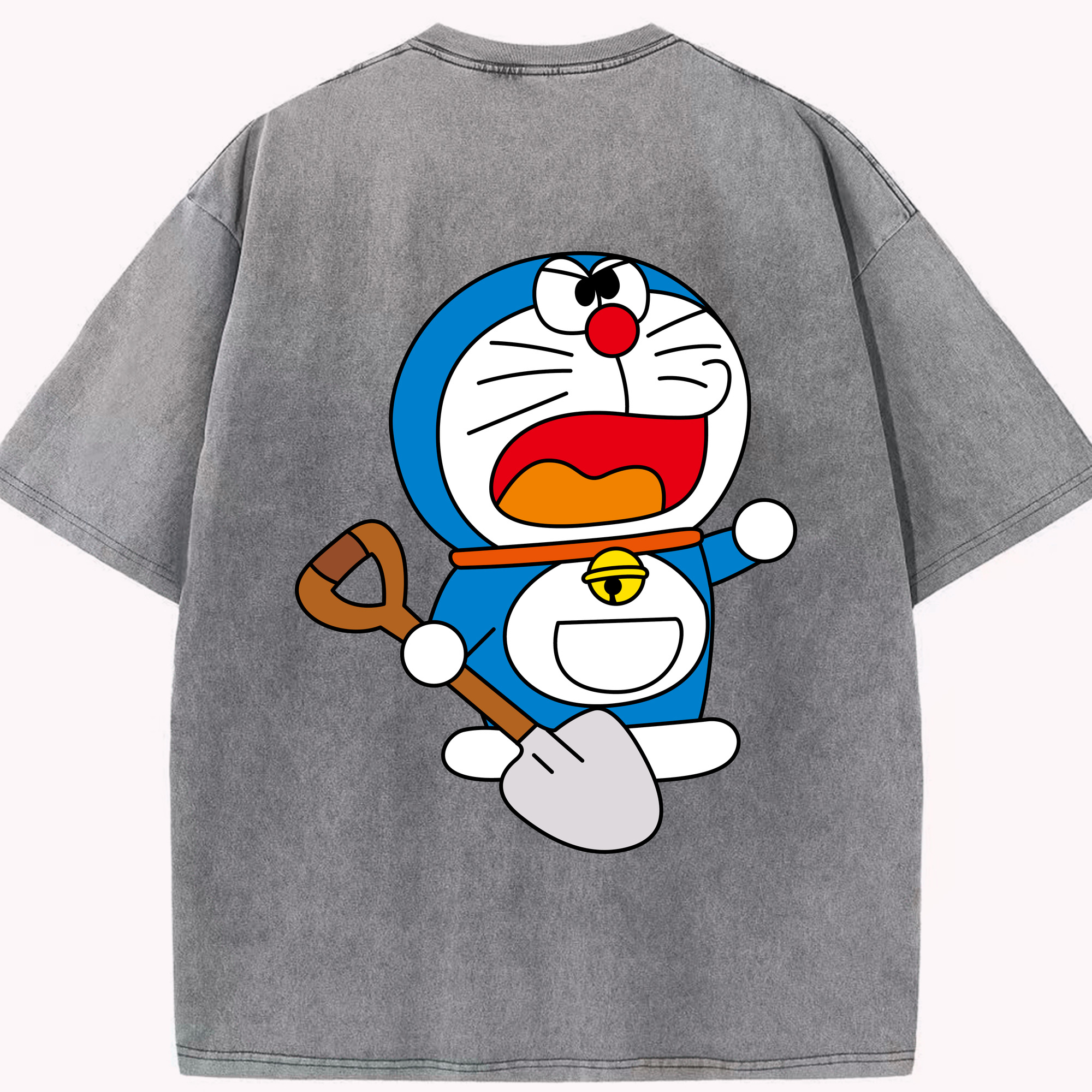 （画像用） ドラえもん Doraemon 綿100% ヴィンテージ風 半袖Tシャツ（背面プリント）