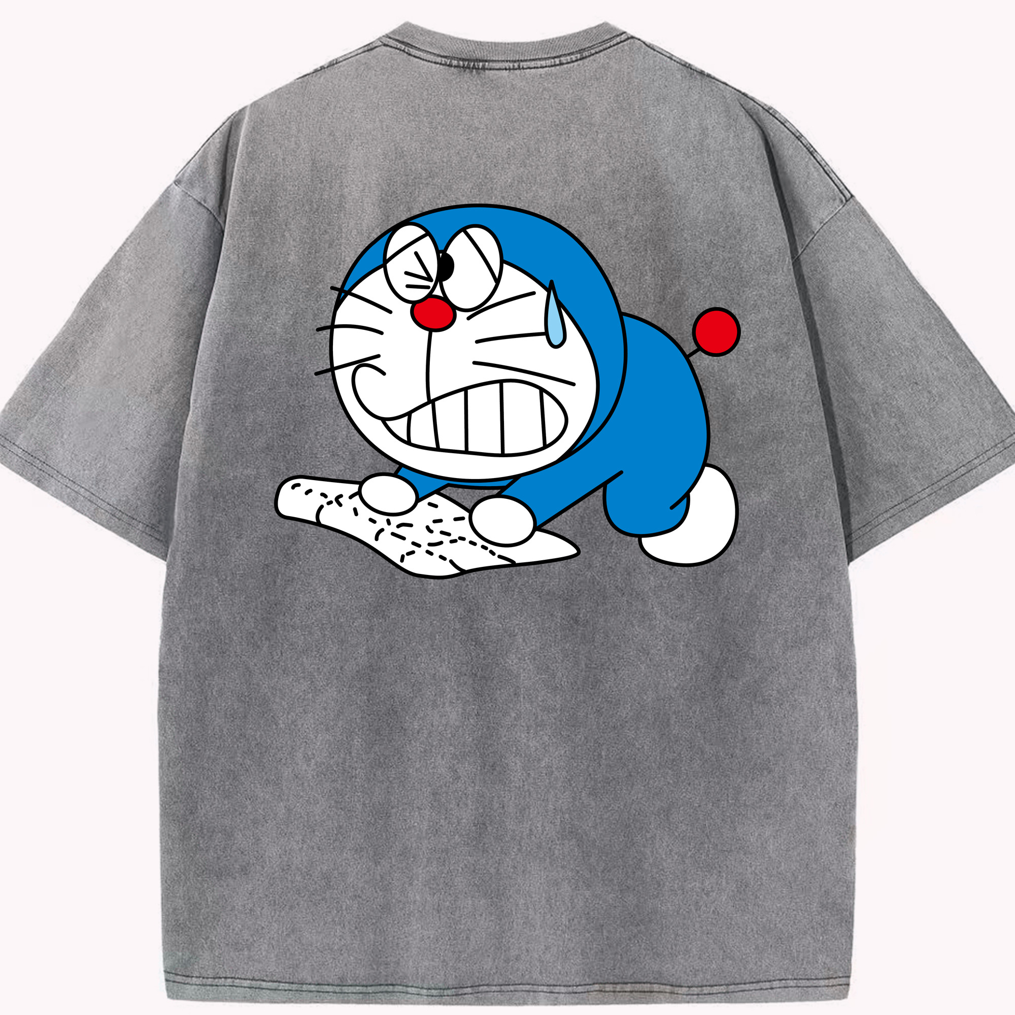 （画像用） ドラえもん Doraemon 綿100% ヴィンテージ風 半袖Tシャツ（背面プリント）