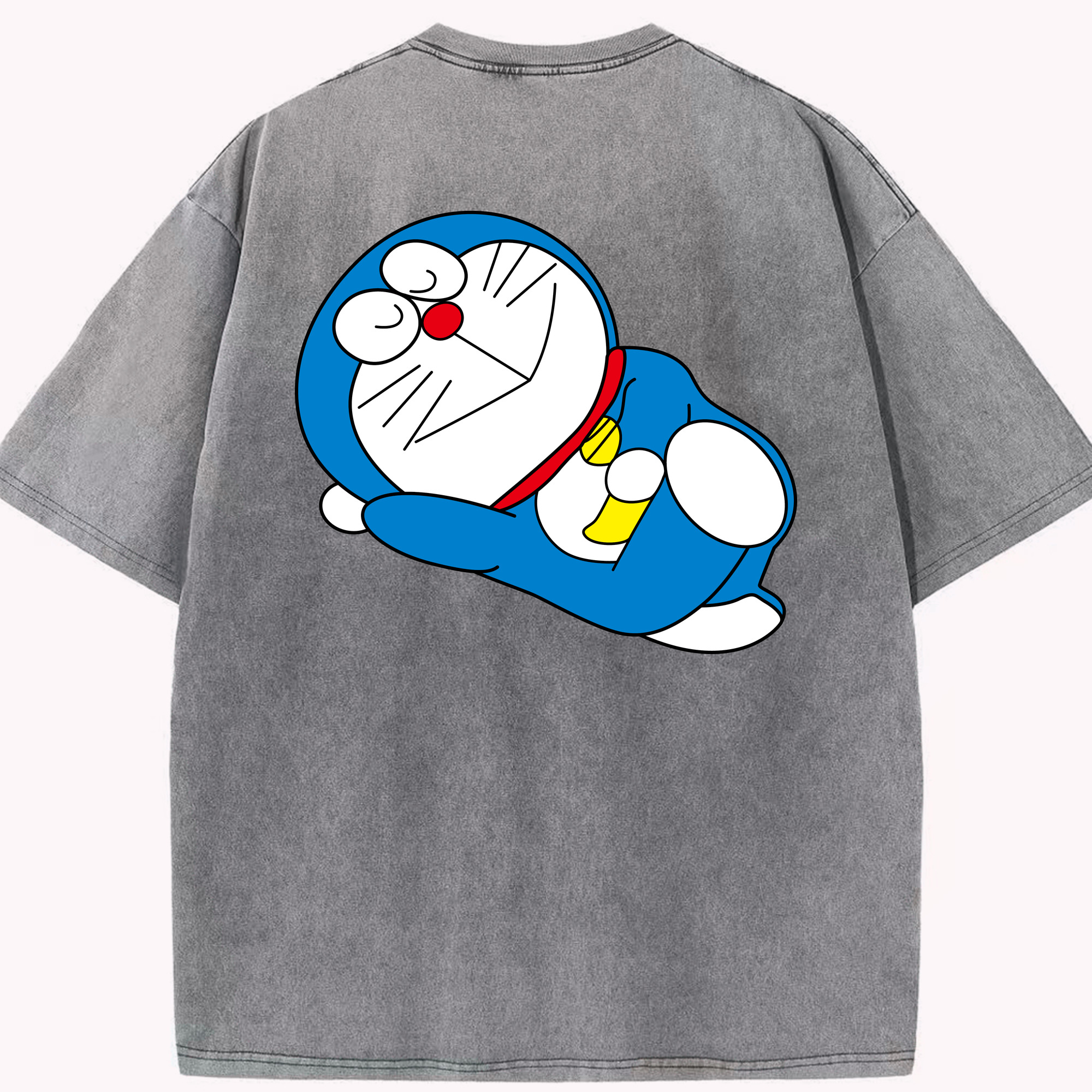（画像用） ドラえもん Doraemon 綿100% ヴィンテージ風 半袖Tシャツ（背面プリント）