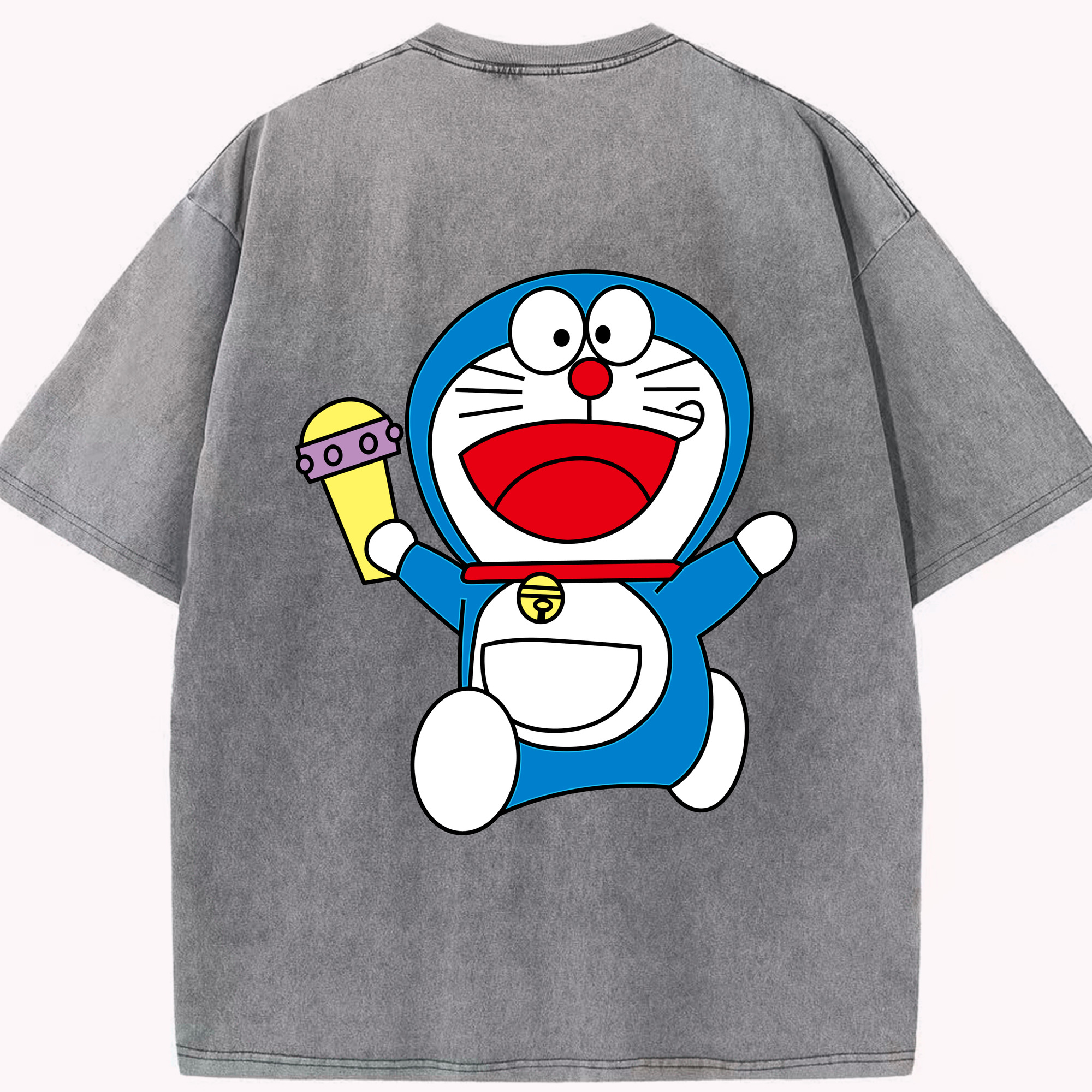 （画像用） ドラえもん Doraemon 綿100% ヴィンテージ風 半袖Tシャツ（背面プリント）