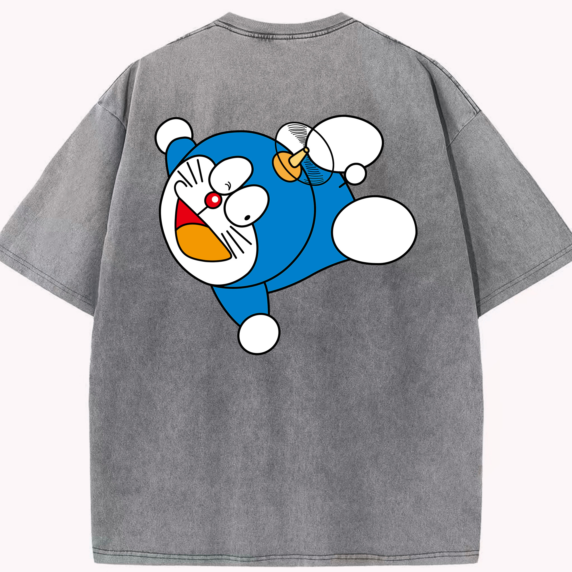（画像用） ドラえもん Doraemon 綿100% ヴィンテージ風 半袖Tシャツ（背面プリント）