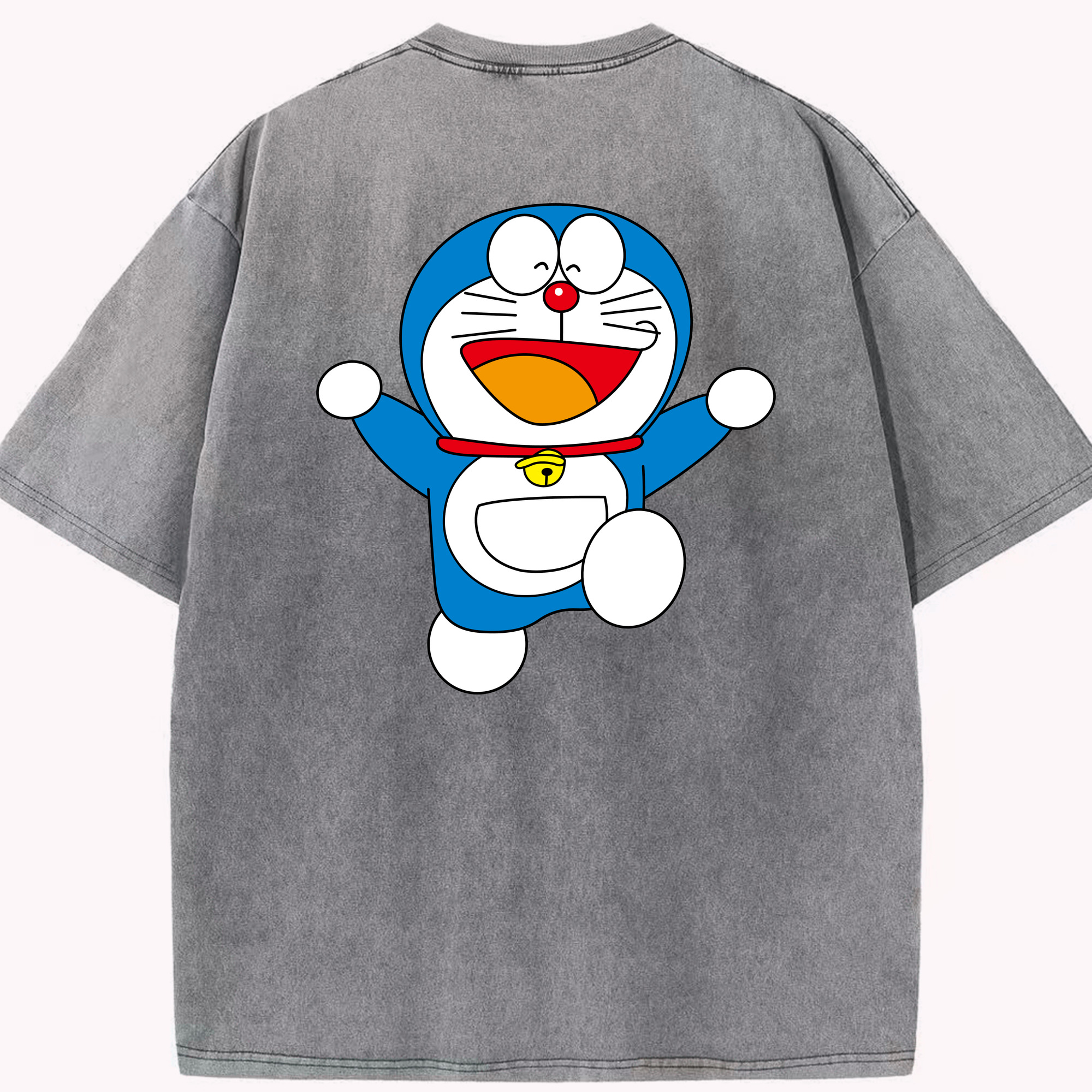 （画像用） ドラえもん Doraemon 綿100% ヴィンテージ風 半袖Tシャツ（背面プリント）