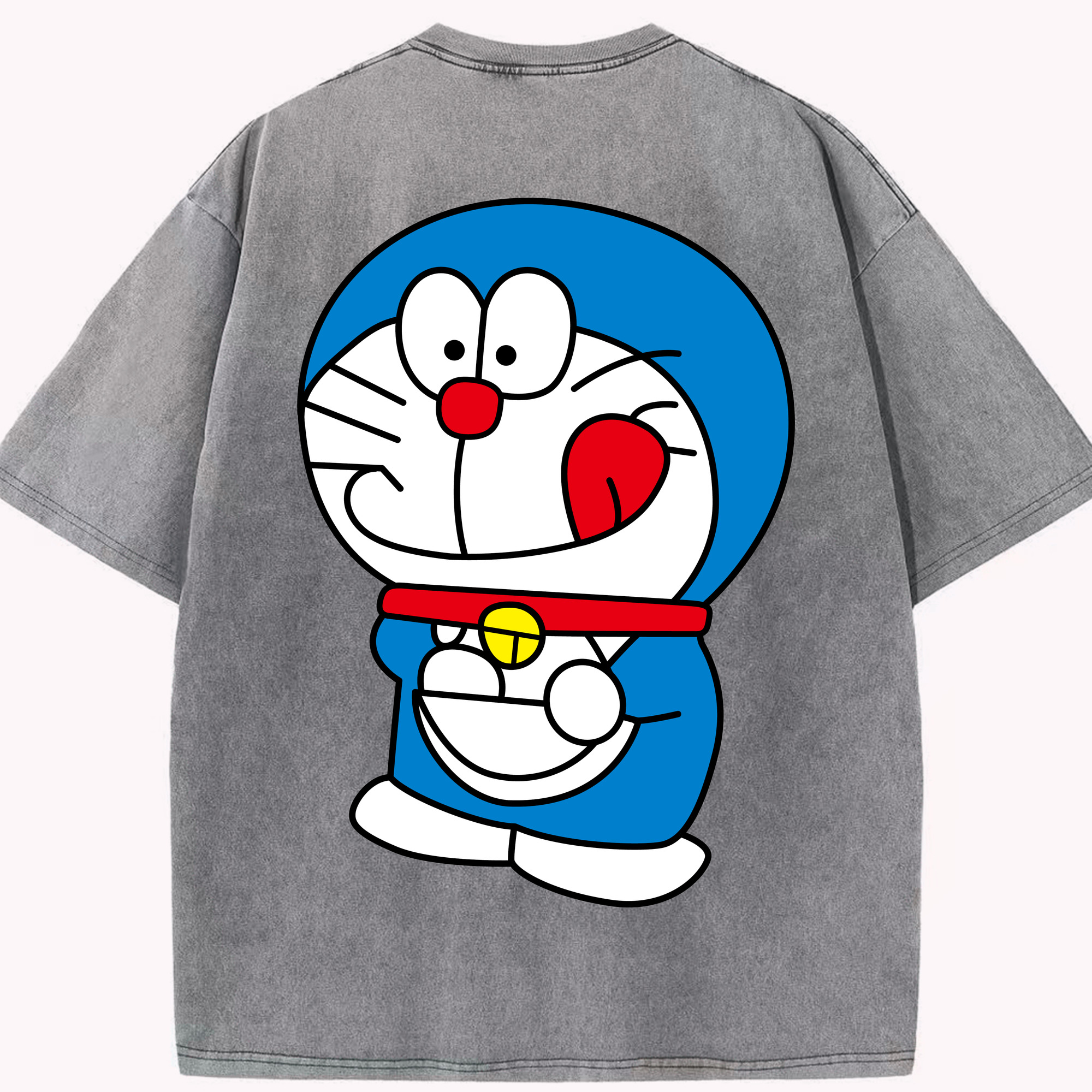 （画像用） ドラえもん Doraemon 綿100% ヴィンテージ風 半袖Tシャツ（背面プリント）