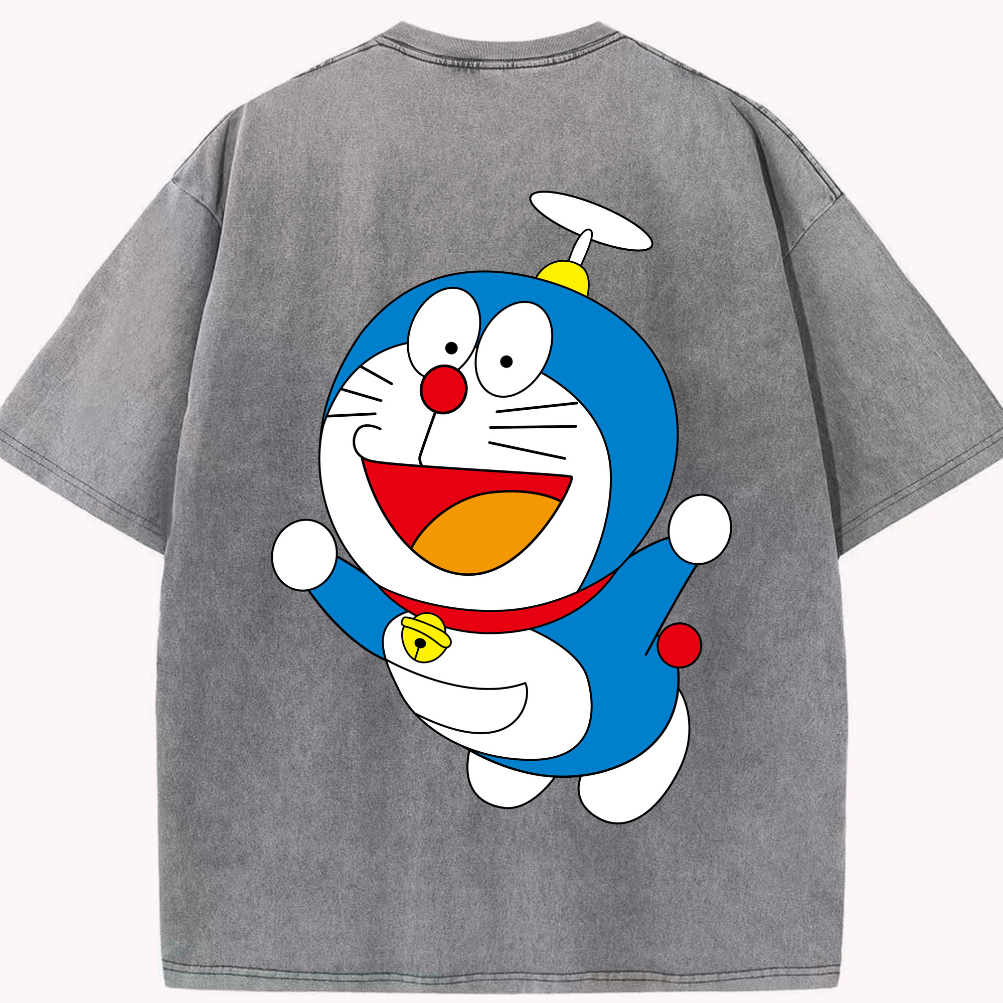（画像用） ドラえもん Doraemon 綿100% ヴィンテージ風 半袖Tシャツ（背面プリント）