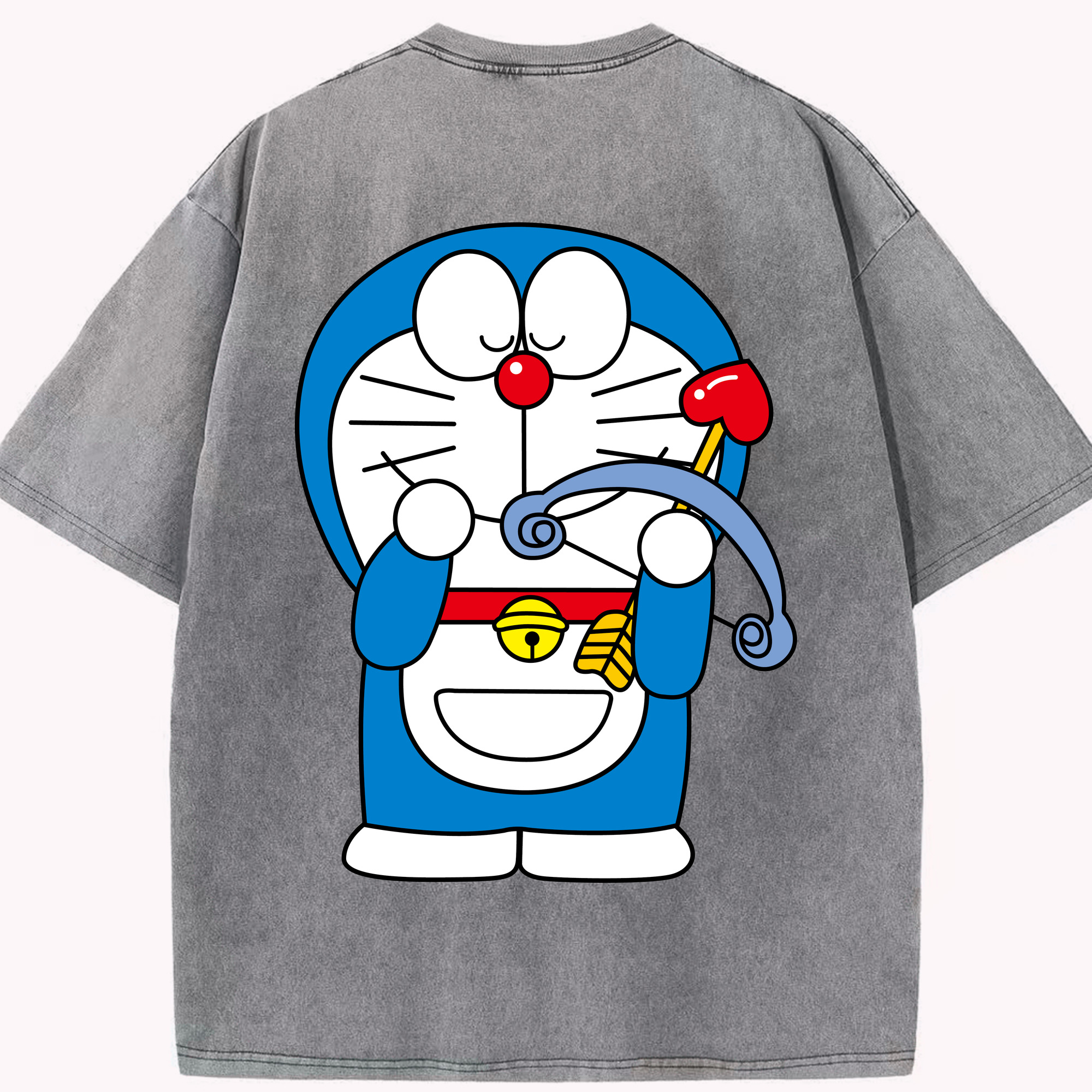 （画像用） ドラえもん Doraemon 綿100% ヴィンテージ風 半袖Tシャツ（背面プリント）