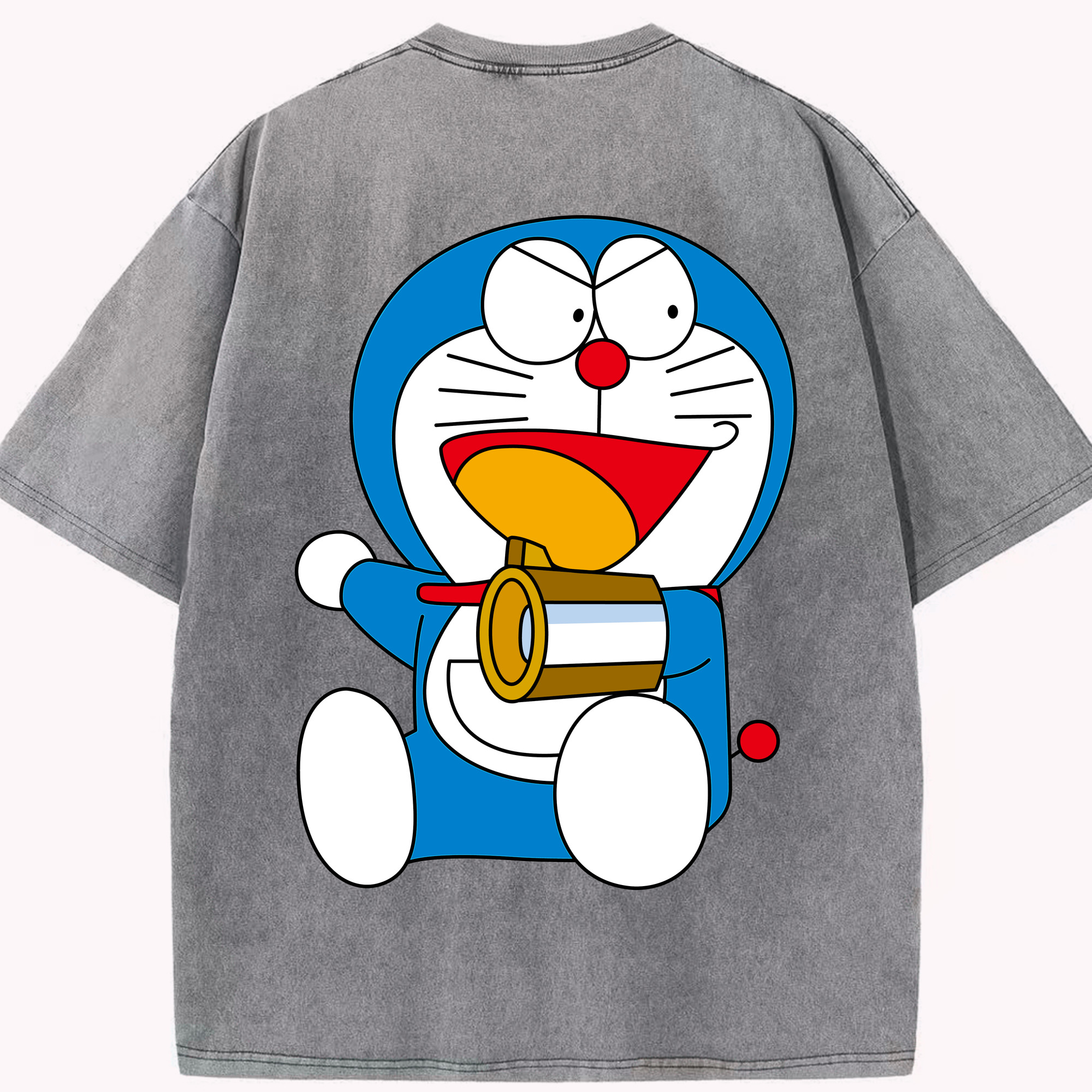 （画像用） ドラえもん Doraemon 綿100% ヴィンテージ風 半袖Tシャツ（背面プリント）