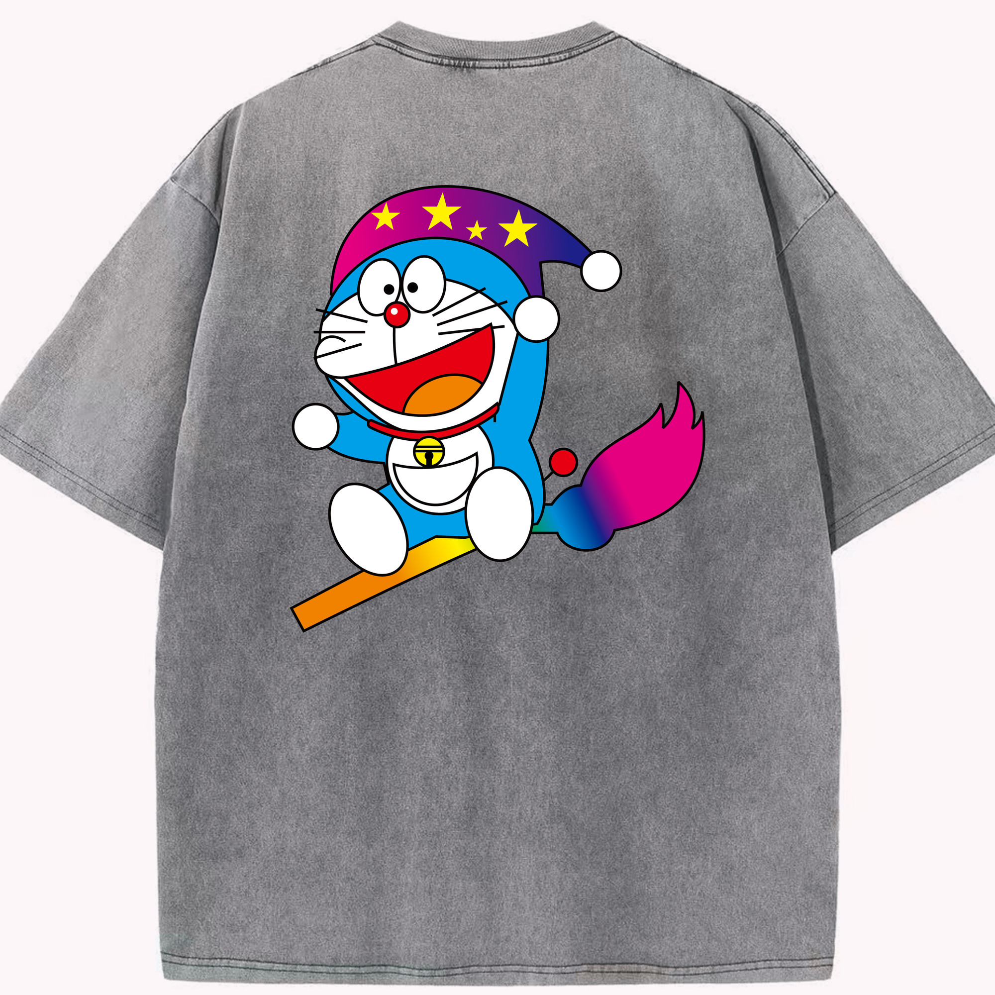（画像用） ドラえもん Doraemon 綿100% ヴィンテージ風 半袖Tシャツ（背面プリント）