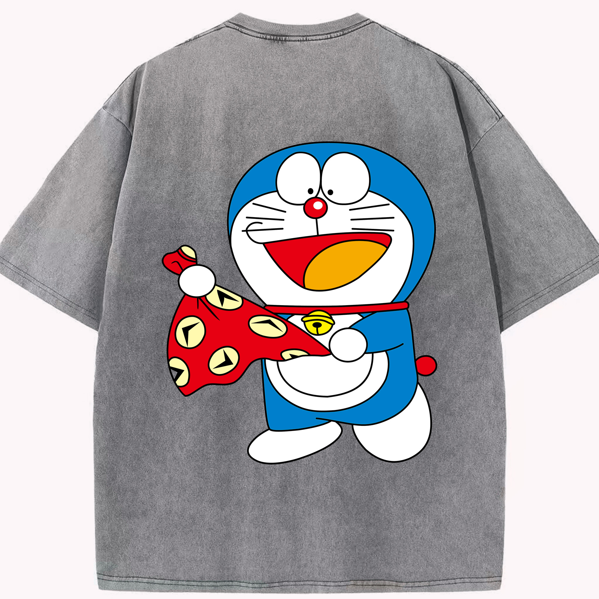（画像用） ドラえもん Doraemon 綿100% ヴィンテージ風 半袖Tシャツ（背面プリント）