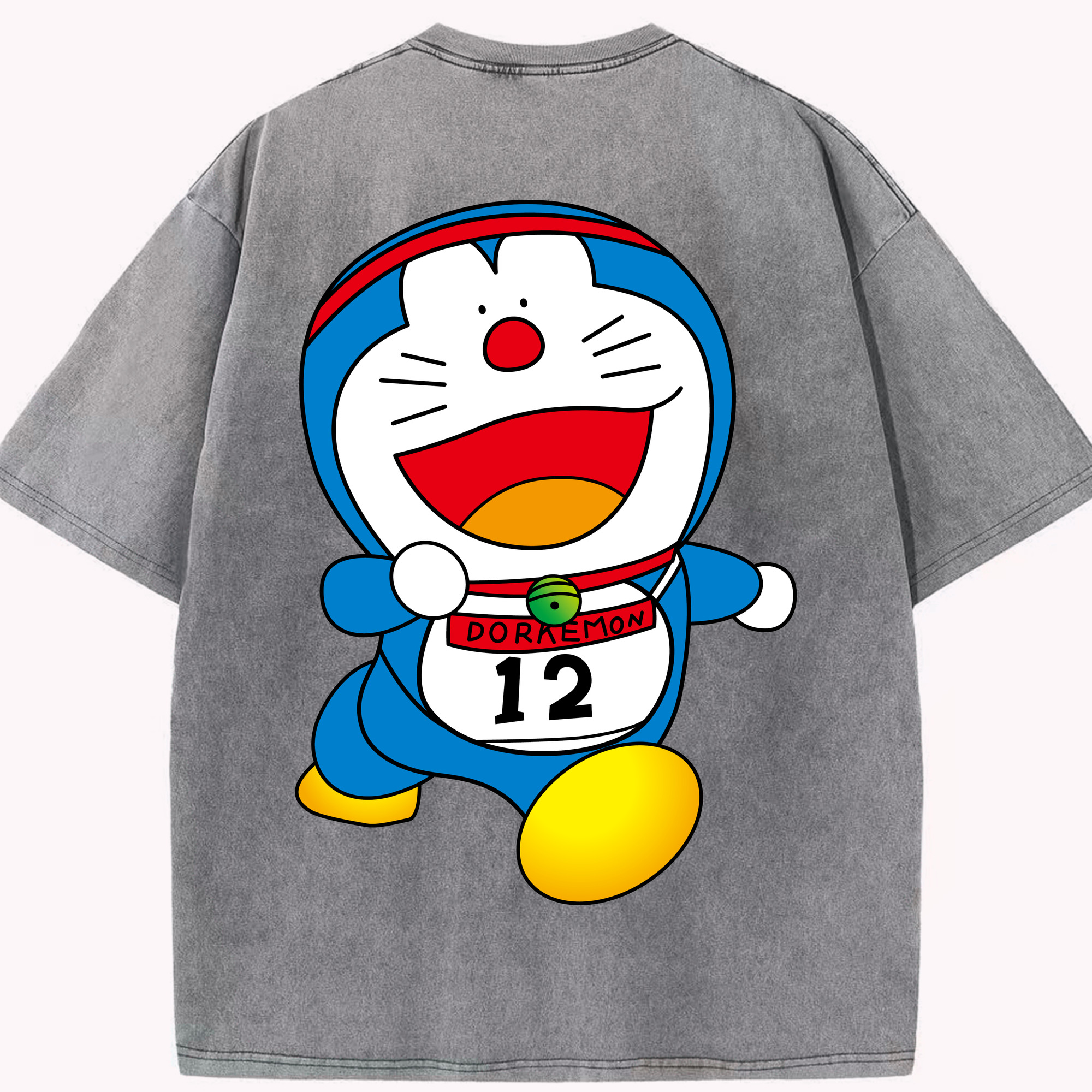 （画像用） ドラえもん Doraemon 綿100% ヴィンテージ風 半袖Tシャツ（背面プリント）
