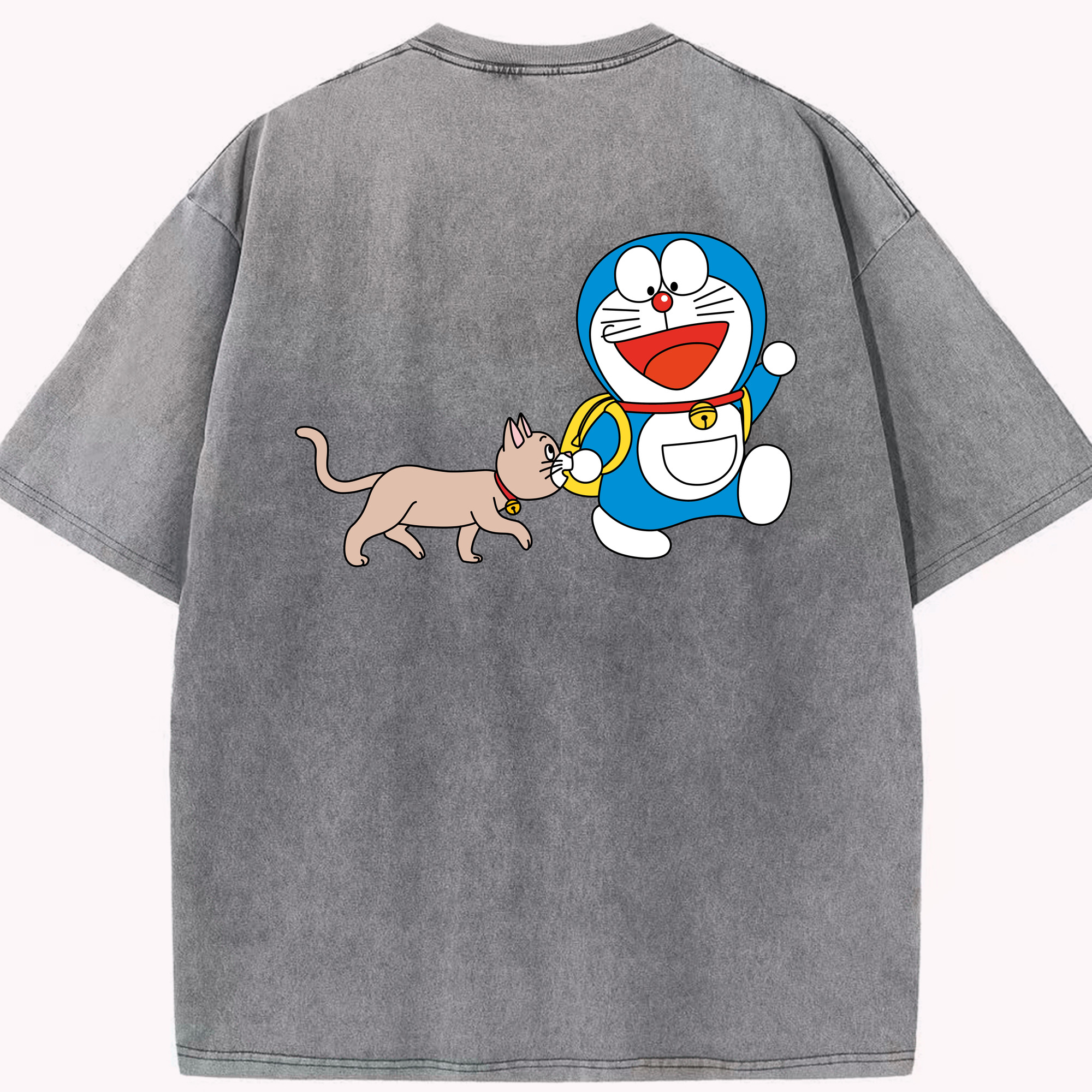 （画像用） ドラえもん Doraemon 綿100% ヴィンテージ風 半袖Tシャツ（背面プリント）