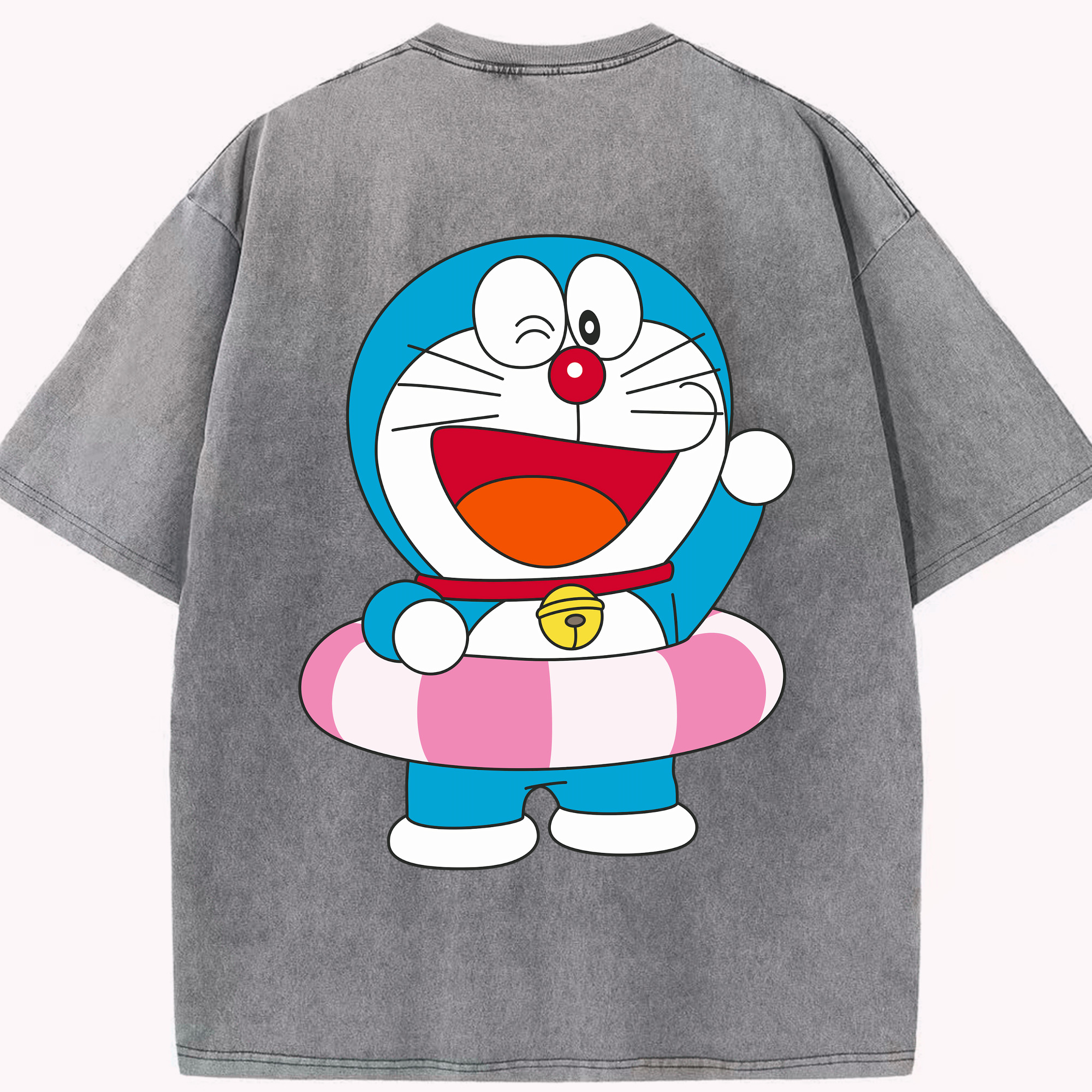 （画像用） ドラえもん Doraemon 綿100% ヴィンテージ風 半袖Tシャツ（背面プリント）