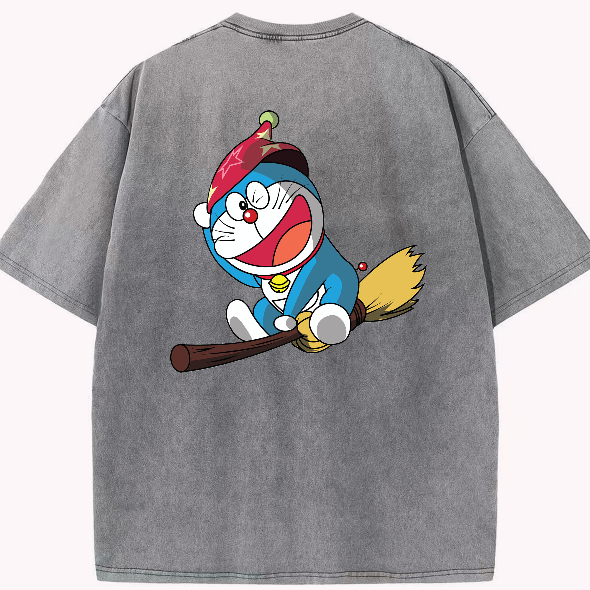 （画像用） ドラえもん Doraemon 綿100% ヴィンテージ風 半袖Tシャツ（背面プリント）