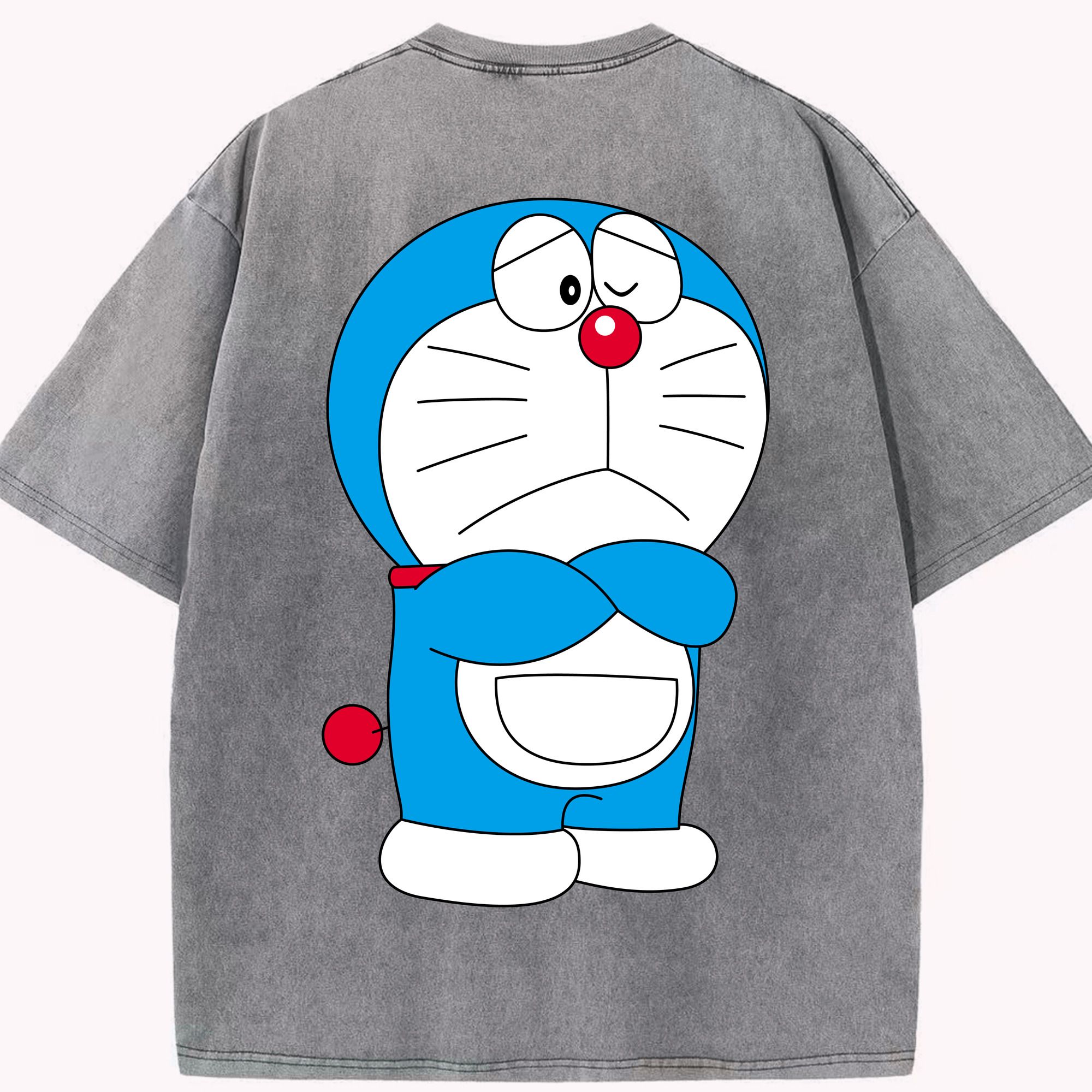 （画像用） ドラえもん Doraemon 綿100% ヴィンテージ風 半袖Tシャツ（背面プリント）