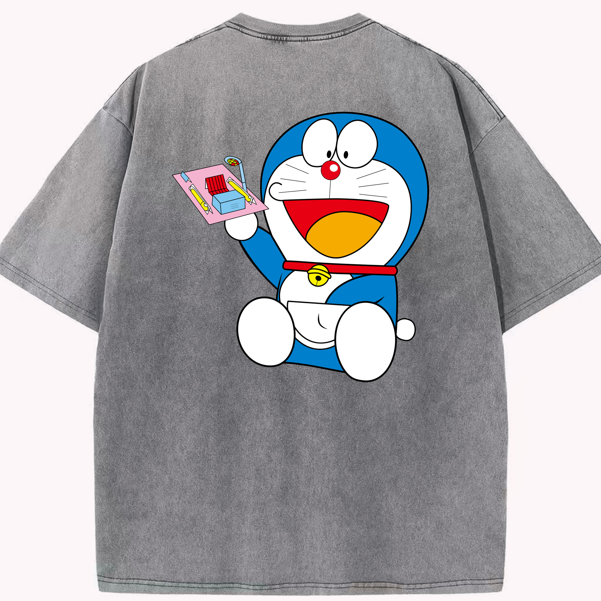 （画像用） ドラえもん Doraemon 綿100% ヴィンテージ風 半袖Tシャツ（背面プリント）