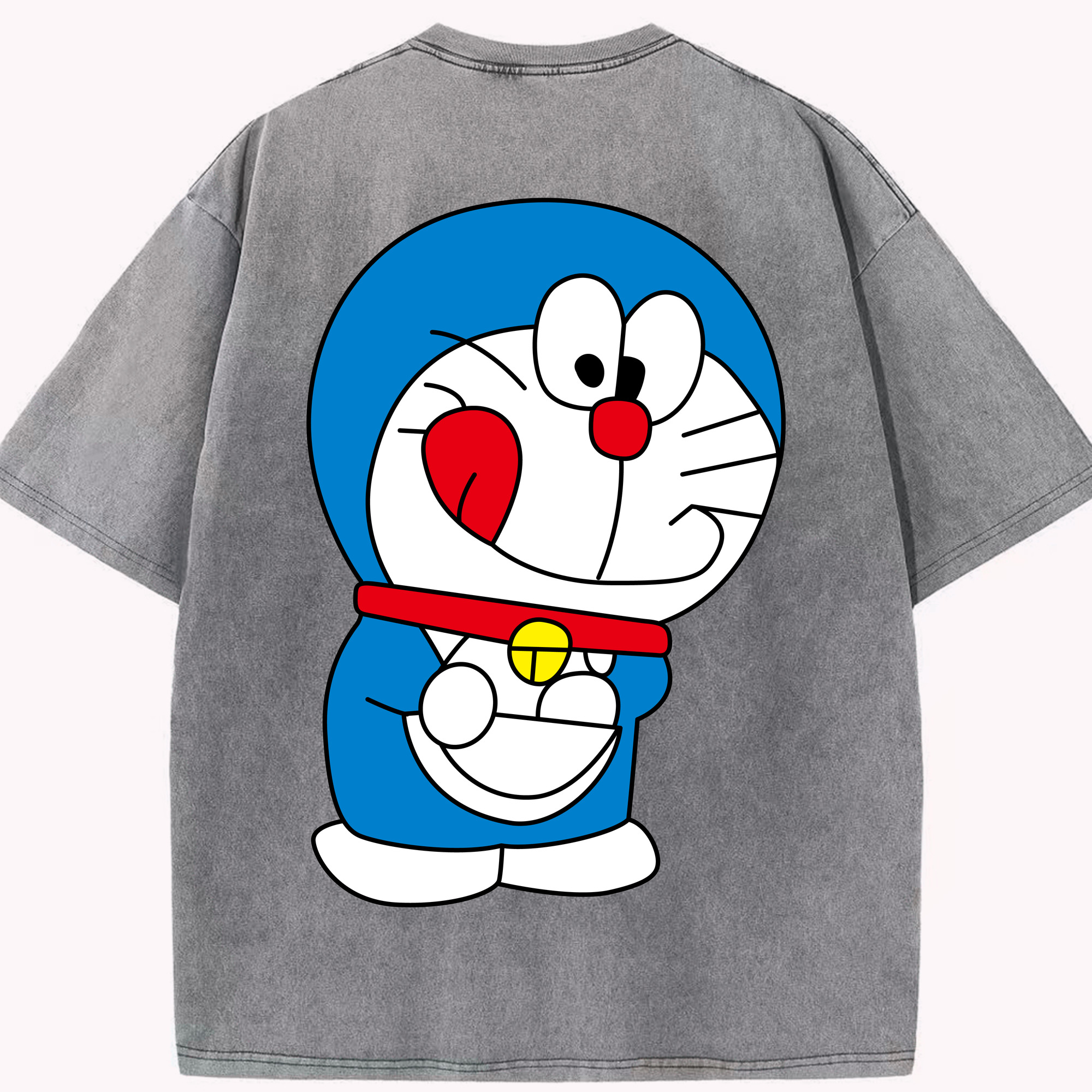 （画像用） ドラえもん Doraemon 綿100% ヴィンテージ風 半袖Tシャツ（背面プリント）