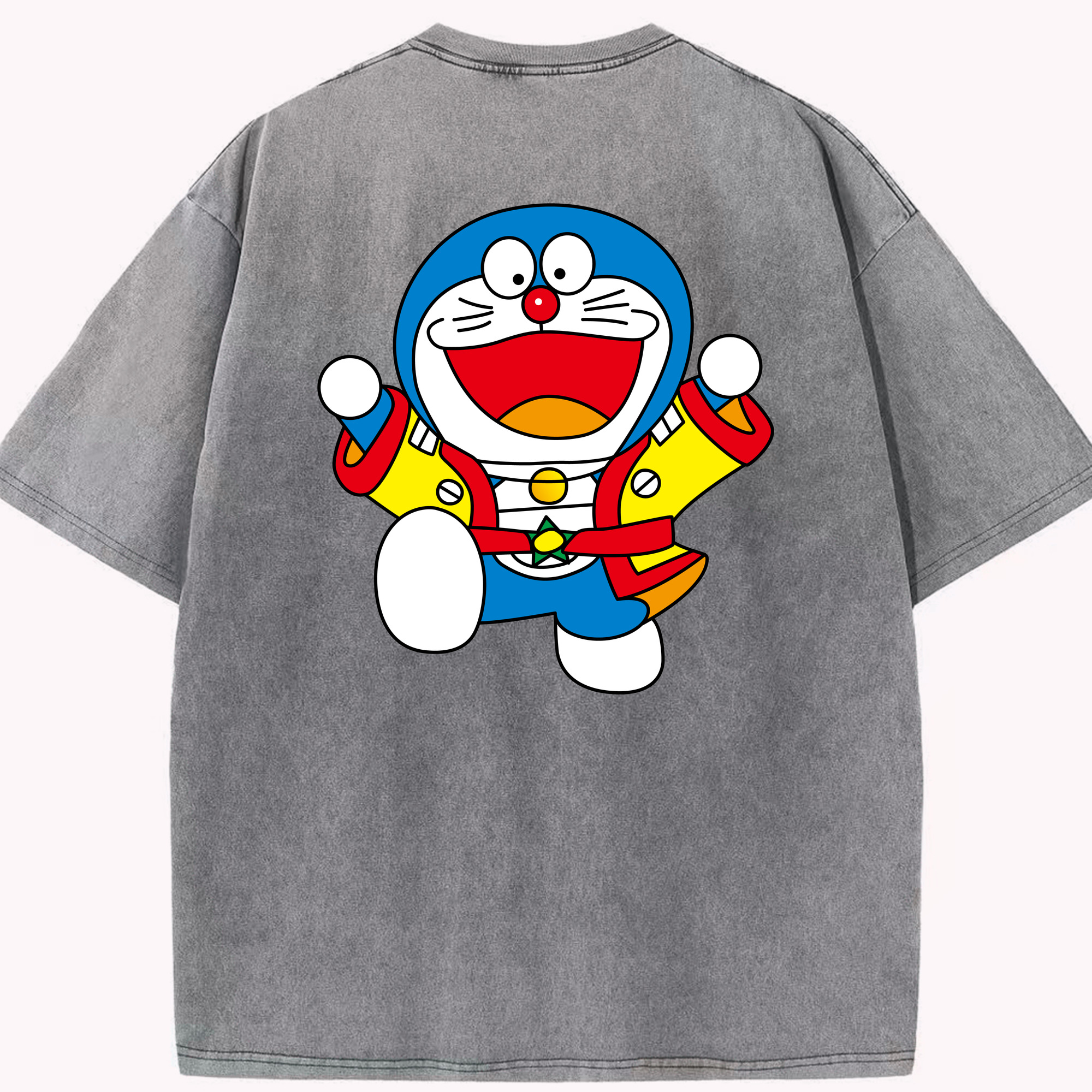 （画像用） ドラえもん Doraemon 綿100% ヴィンテージ風 半袖Tシャツ（背面プリント）