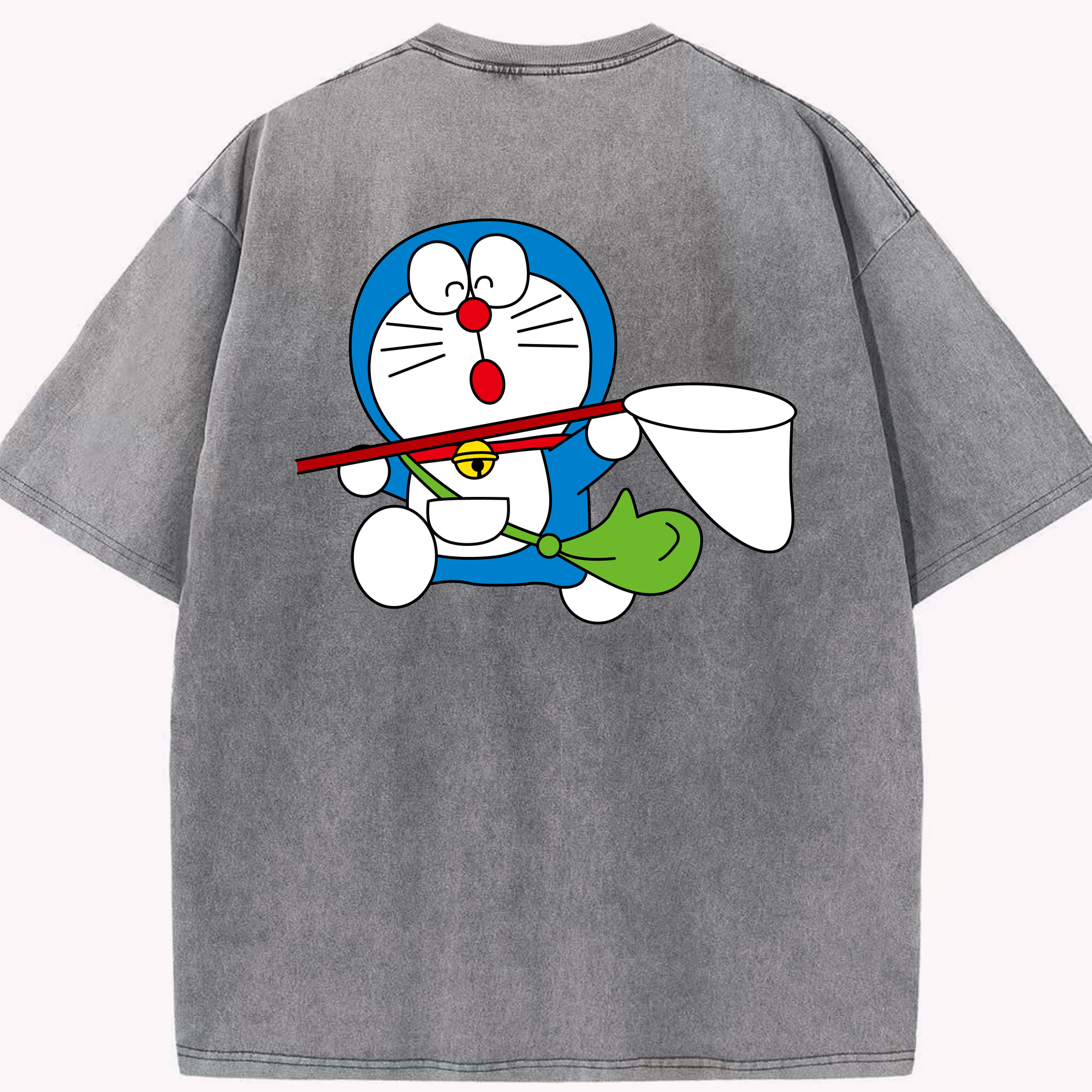 （画像用） ドラえもん Doraemon 綿100% ヴィンテージ風 半袖Tシャツ（背面プリント）