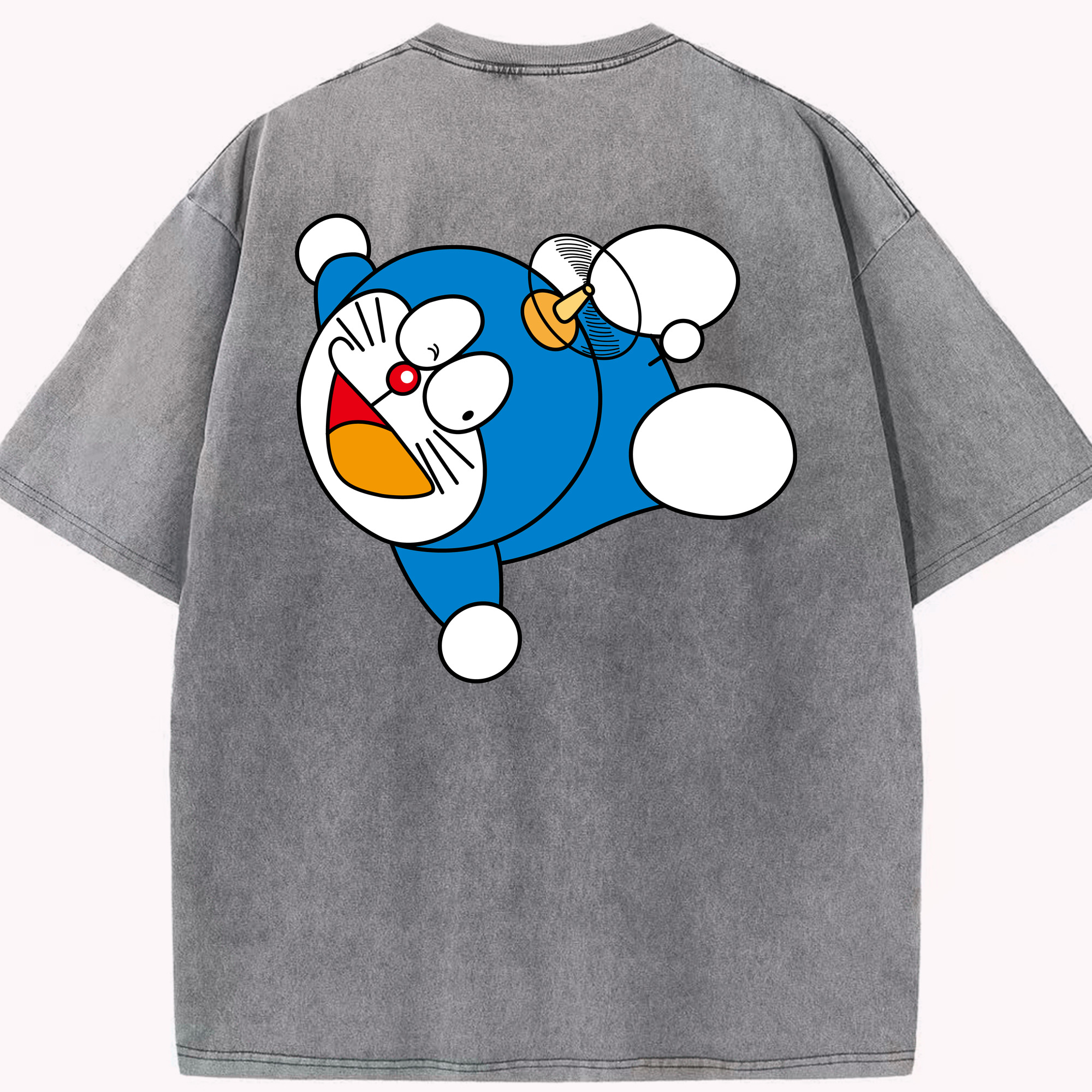 （画像用） ドラえもん Doraemon 綿100% ヴィンテージ風 半袖Tシャツ（背面プリント）