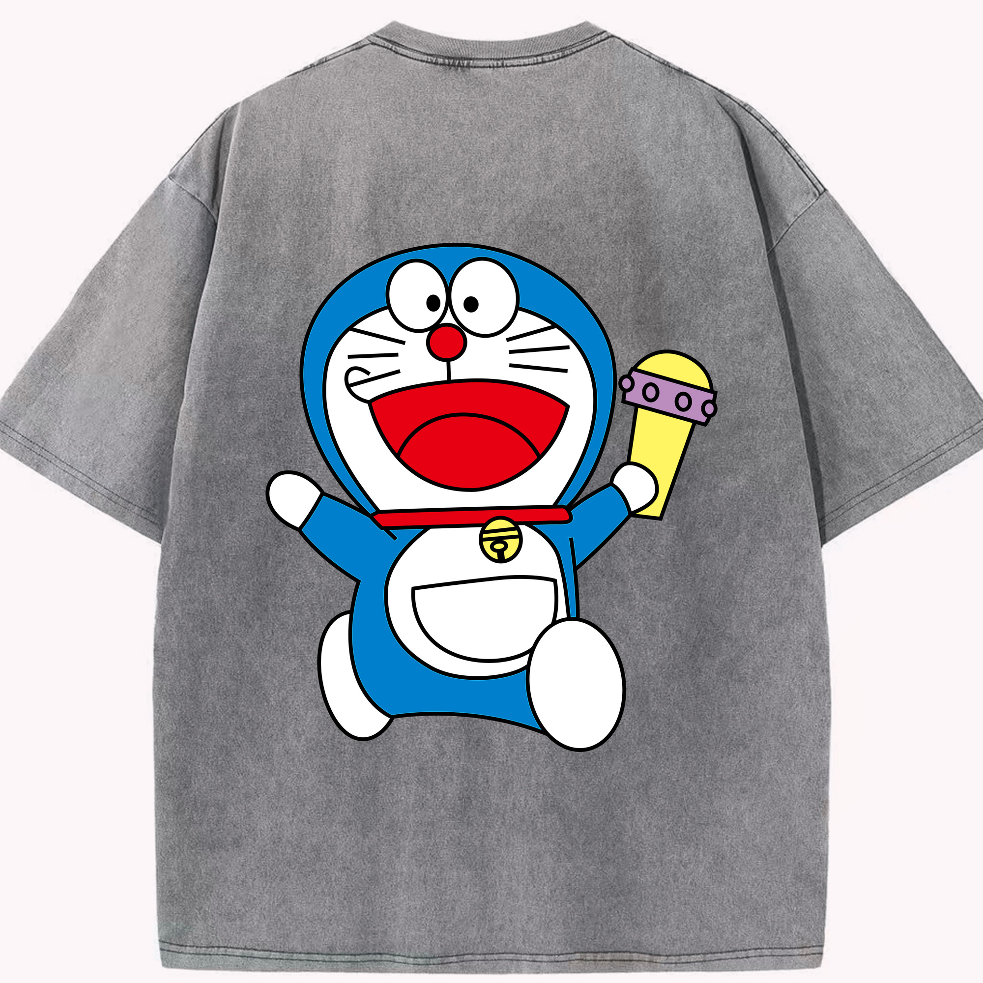 （画像用） ドラえもん Doraemon 綿100% ヴィンテージ風 半袖Tシャツ（背面プリント）