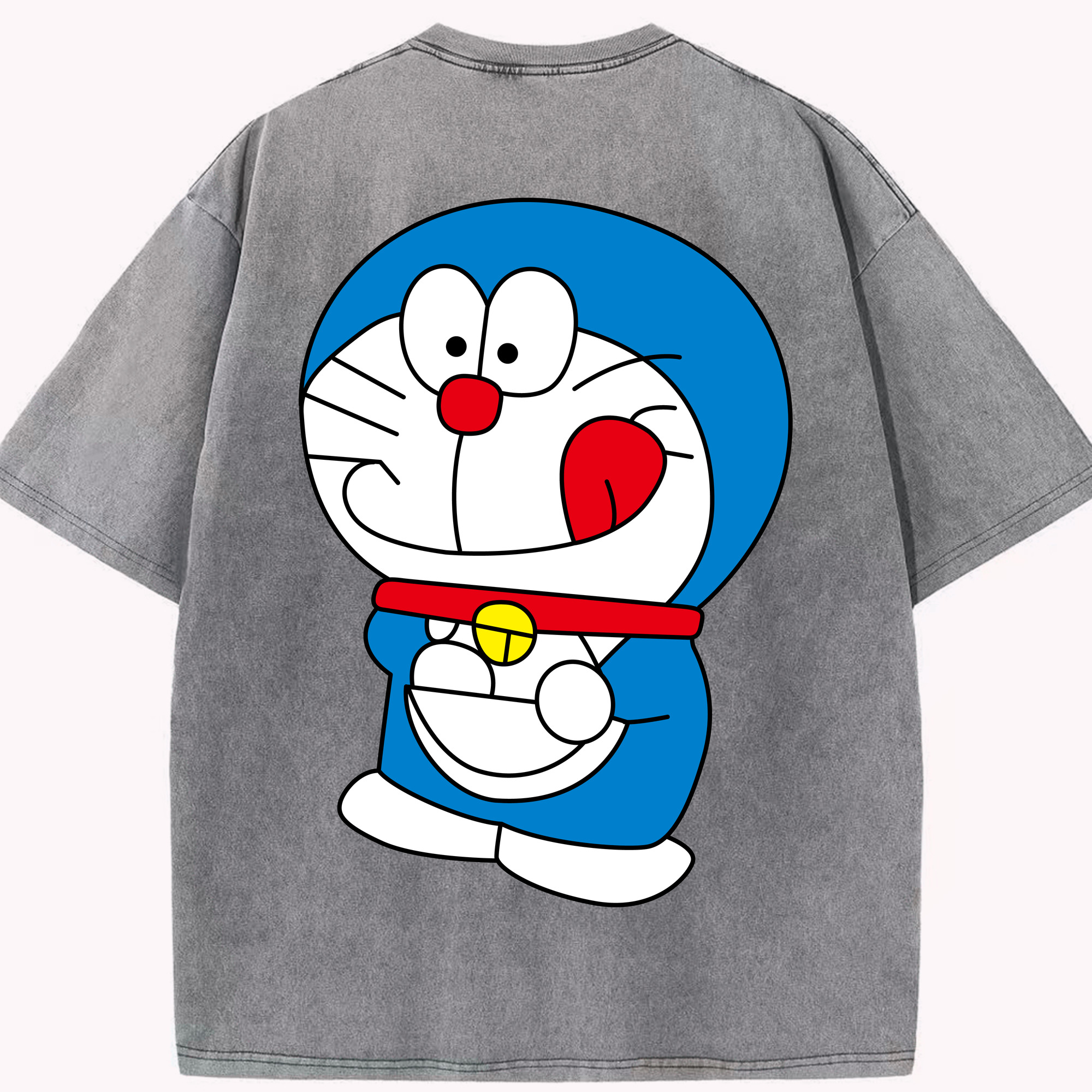 （画像用） ドラえもん Doraemon 綿100% ヴィンテージ風 半袖Tシャツ（背面プリント）