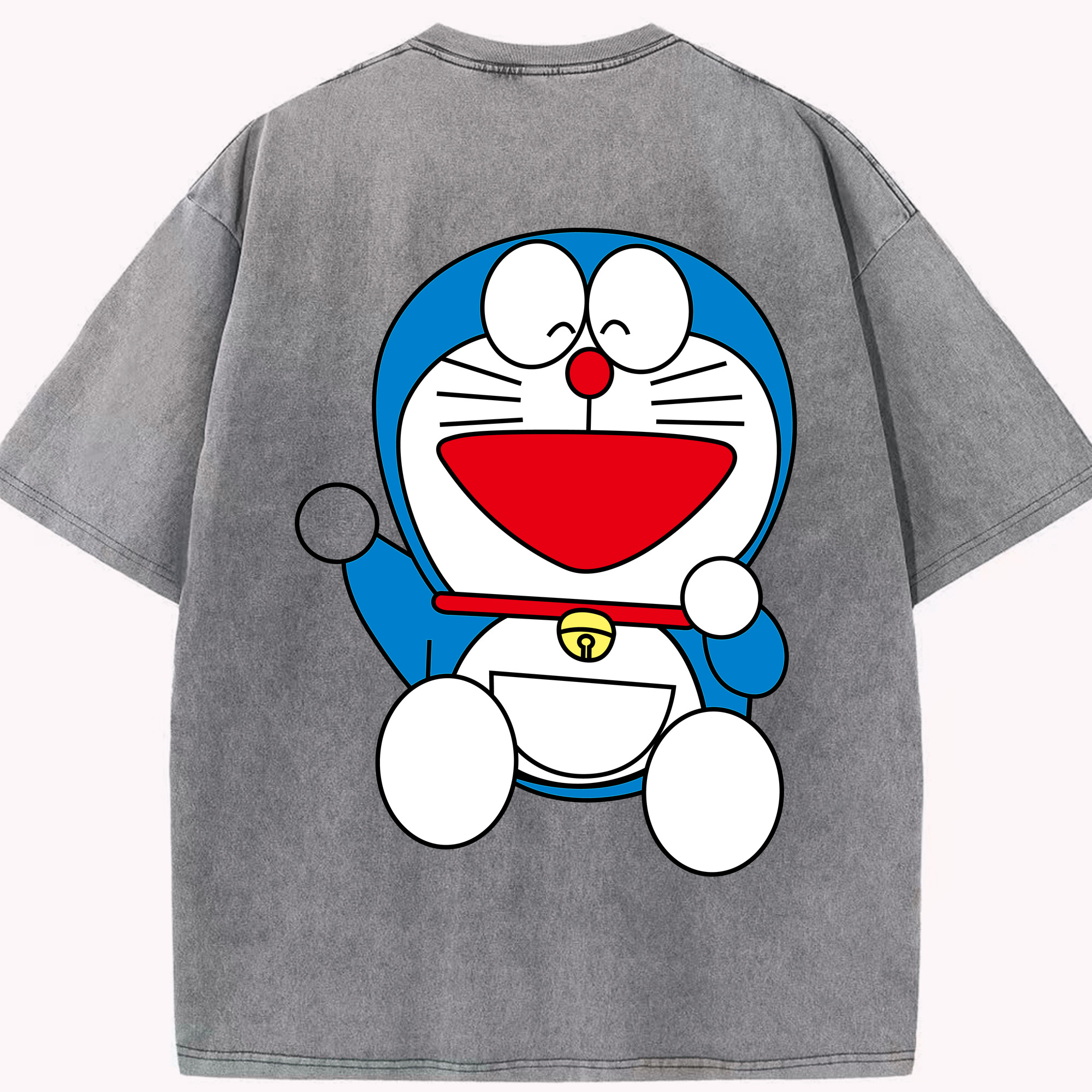 （画像用） ドラえもん Doraemon 綿100% ヴィンテージ風 半袖Tシャツ（背面プリント）
