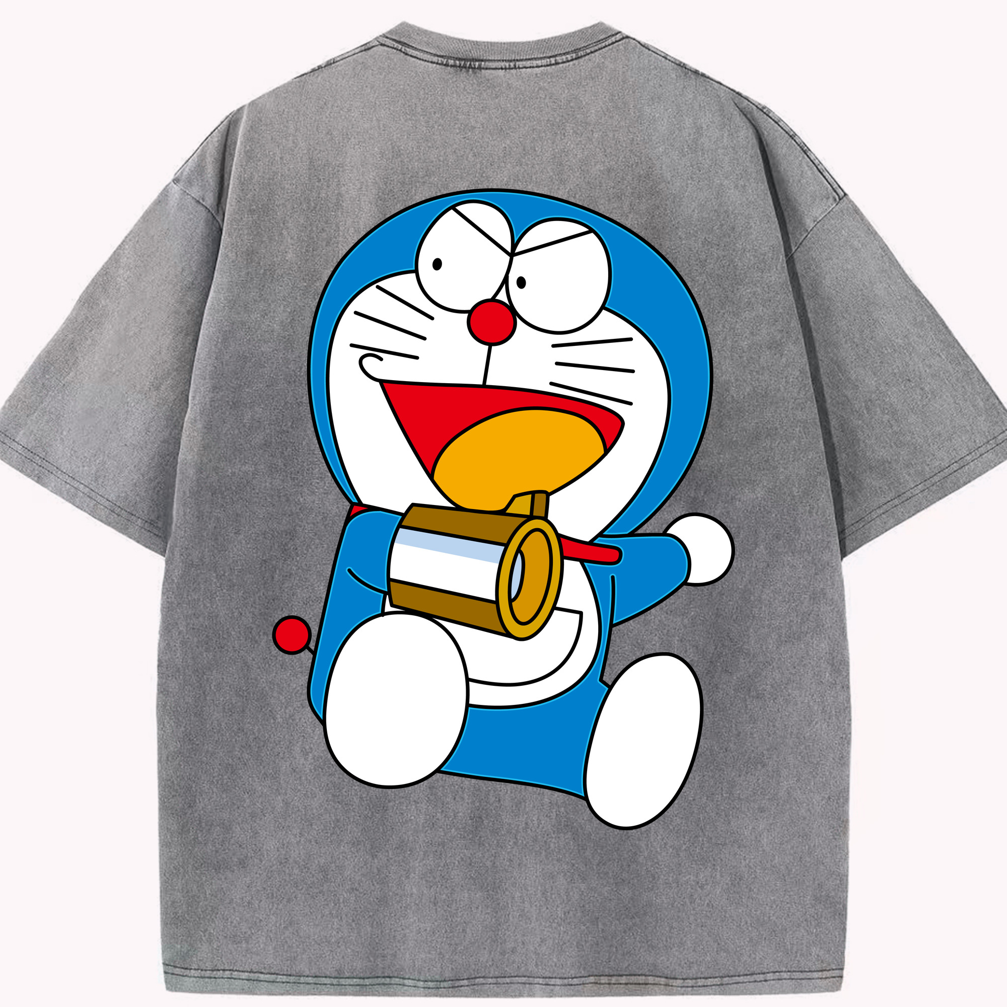 （画像用） ドラえもん Doraemon 綿100% ヴィンテージ風 半袖Tシャツ（背面プリント）