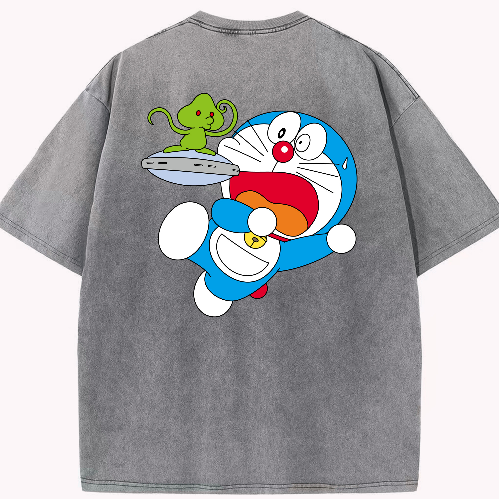 （画像用） ドラえもん Doraemon 綿100% ヴィンテージ風 半袖Tシャツ（背面プリント）