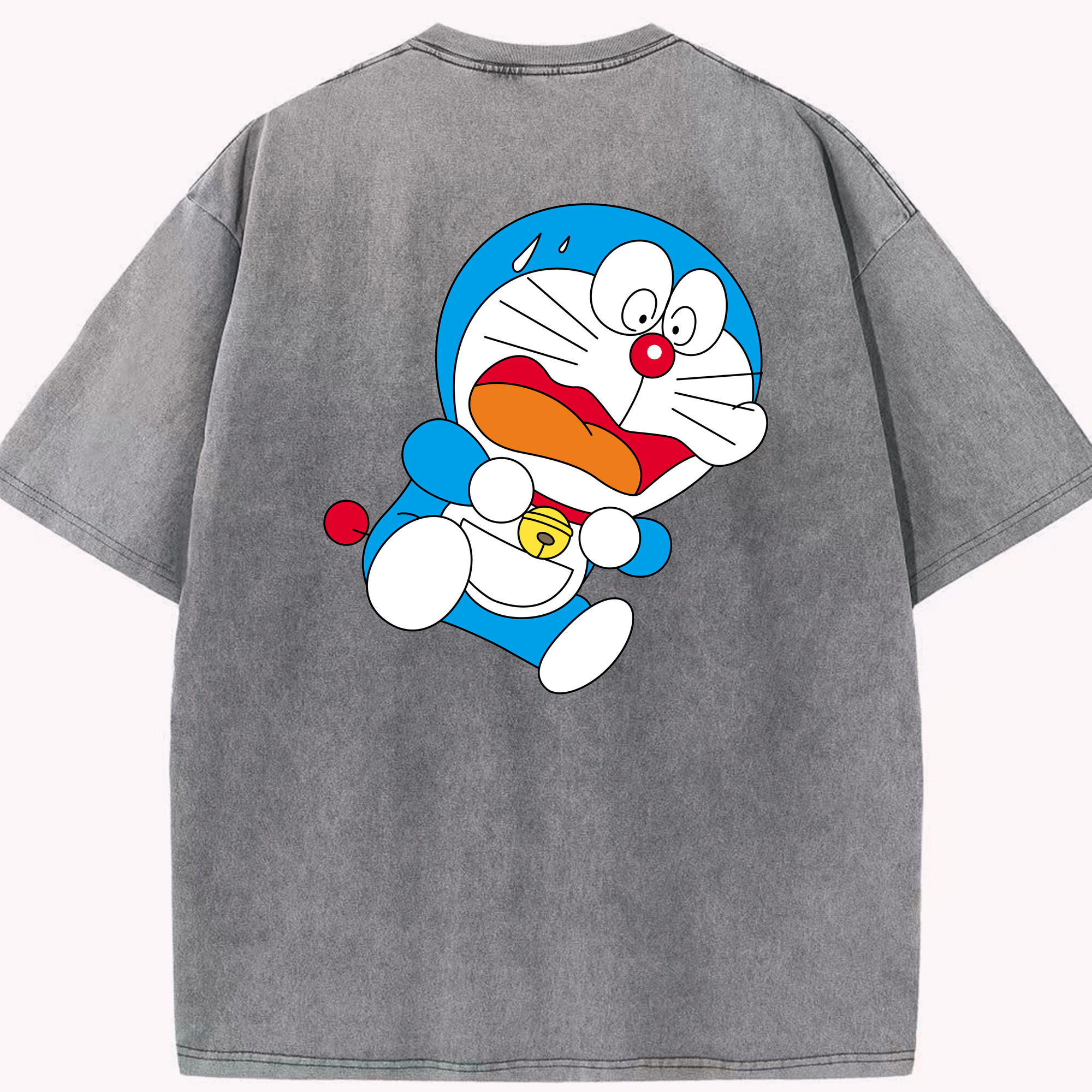 （画像用） ドラえもん Doraemon 綿100% ヴィンテージ風 半袖Tシャツ（背面プリント）