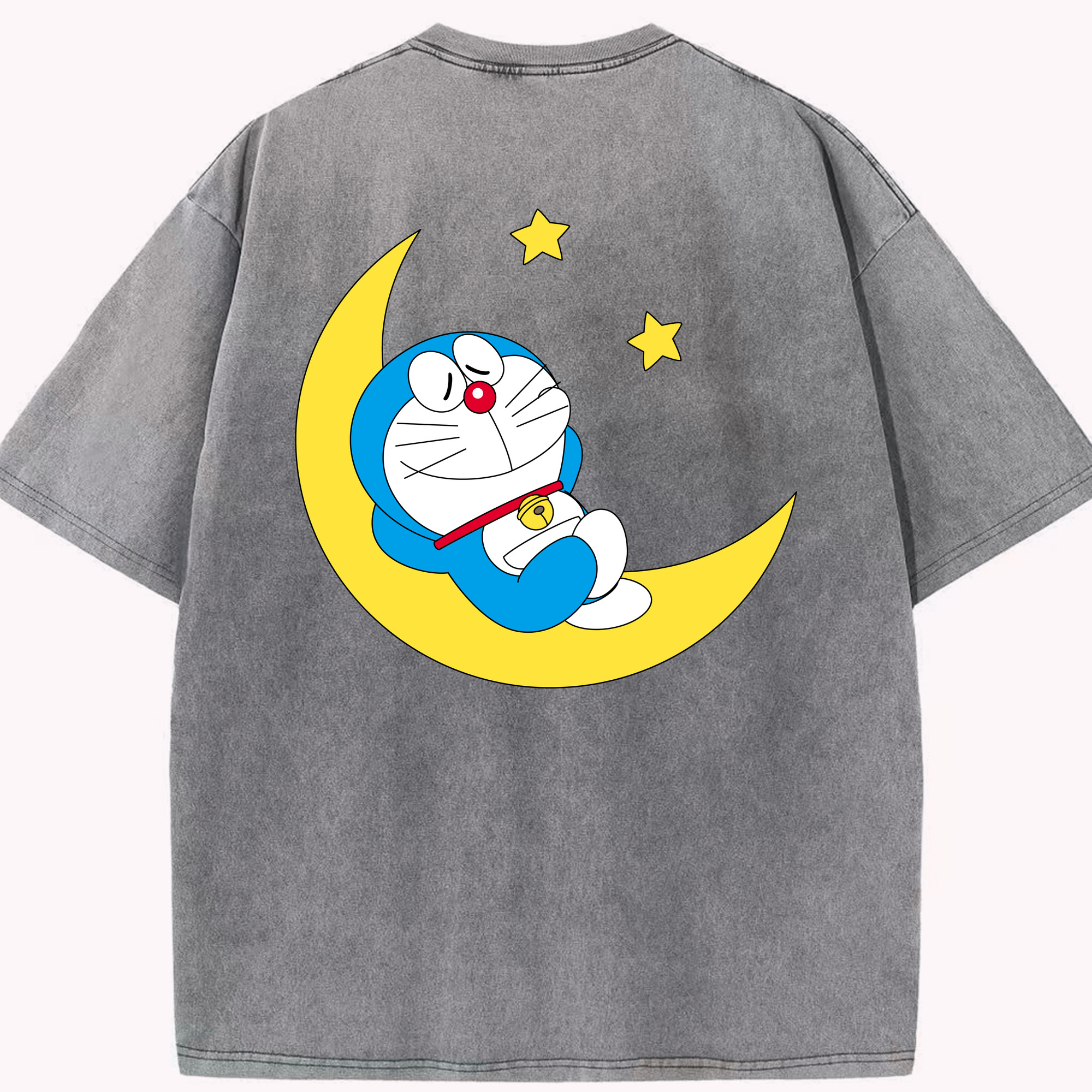 （画像用） ドラえもん Doraemon 綿100% ヴィンテージ風 半袖Tシャツ（背面プリント）