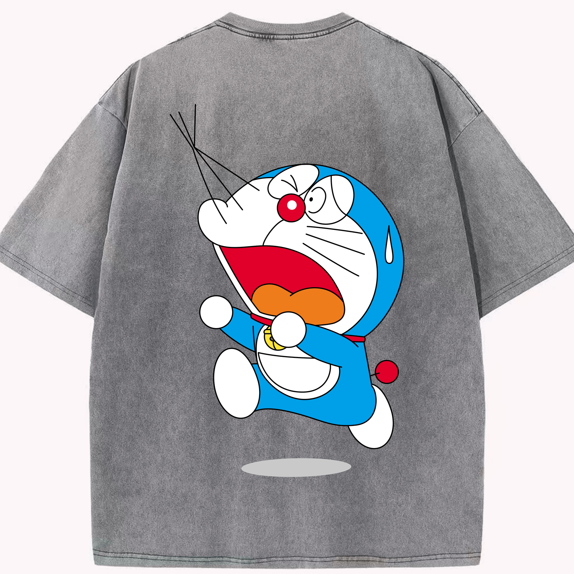 （画像用） ドラえもん Doraemon 綿100% ヴィンテージ風 半袖Tシャツ（背面プリント）