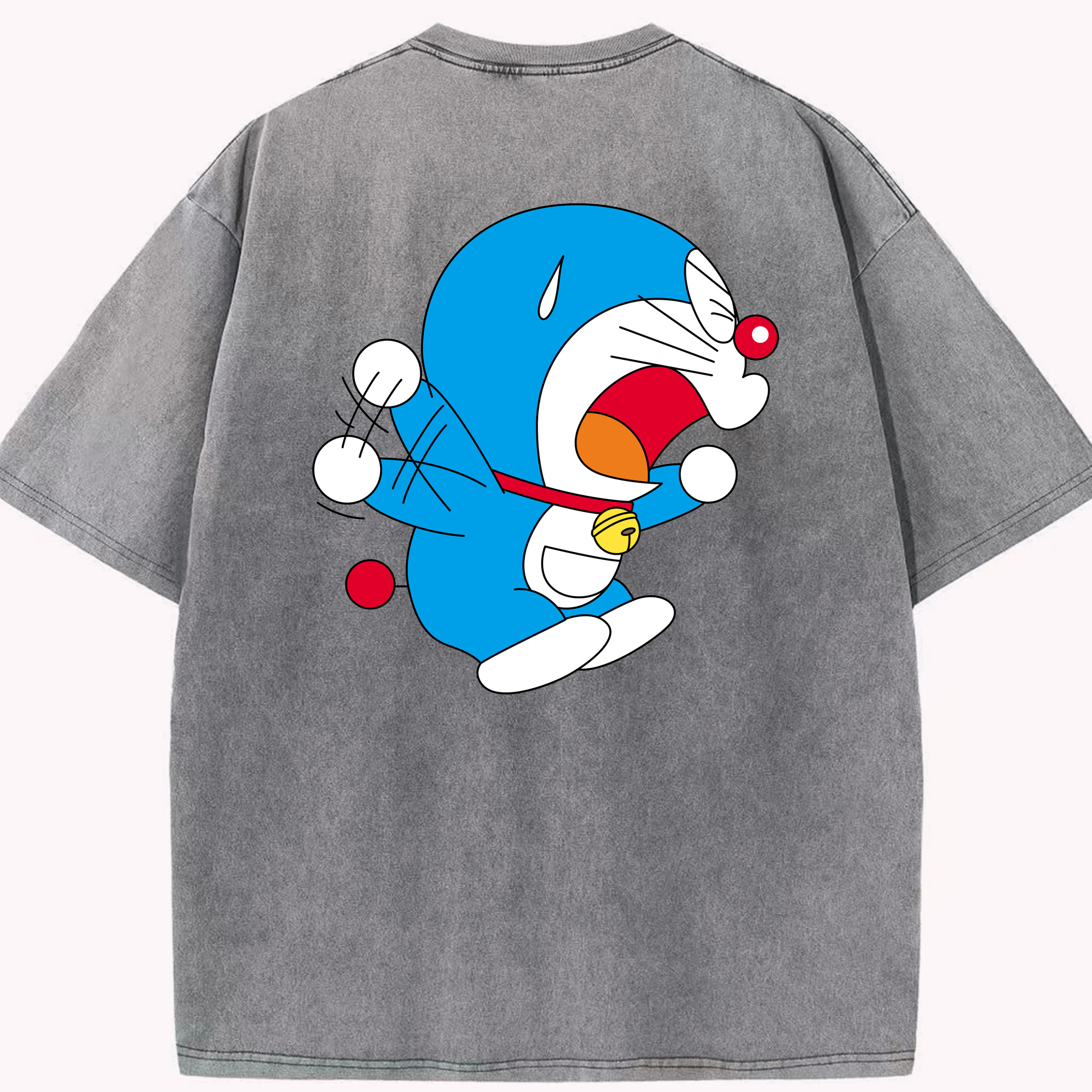 （画像用） ドラえもん Doraemon 綿100% ヴィンテージ風 半袖Tシャツ（背面プリント）