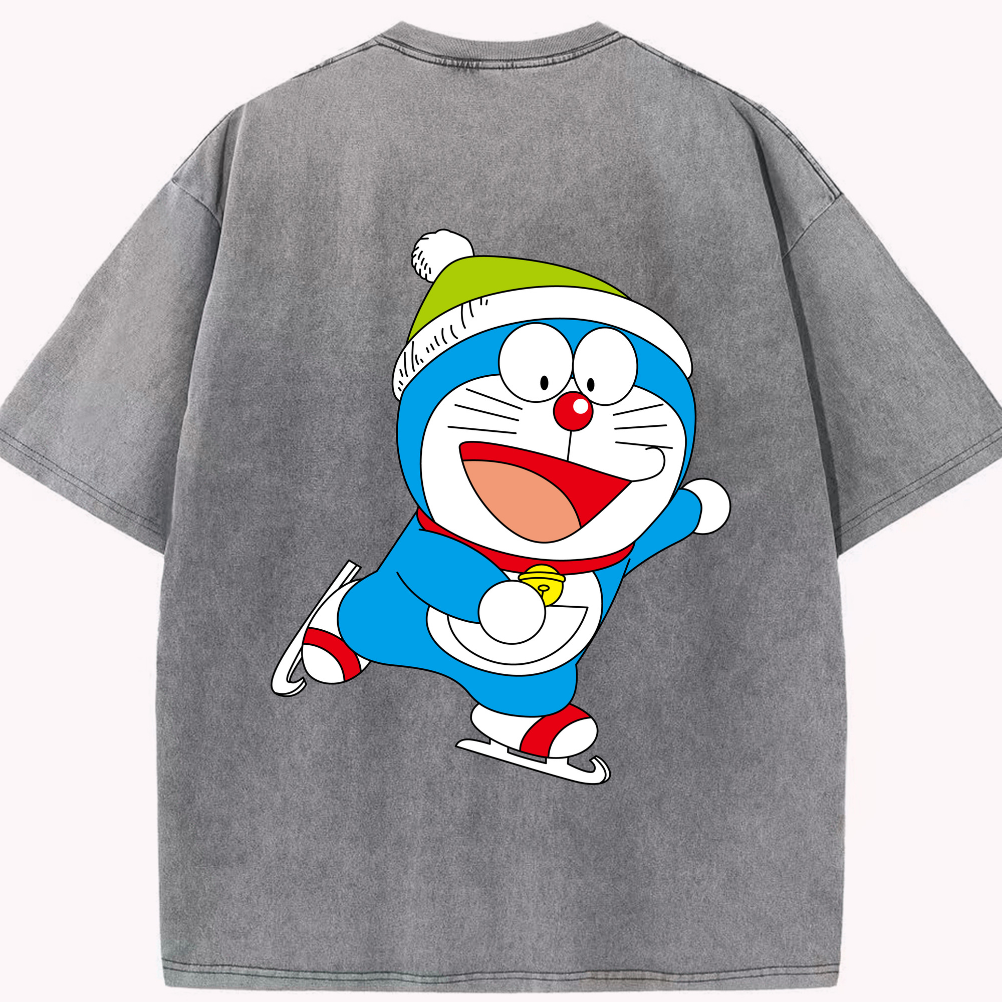 （画像用） ドラえもん Doraemon 綿100% ヴィンテージ風 半袖Tシャツ（背面プリント）