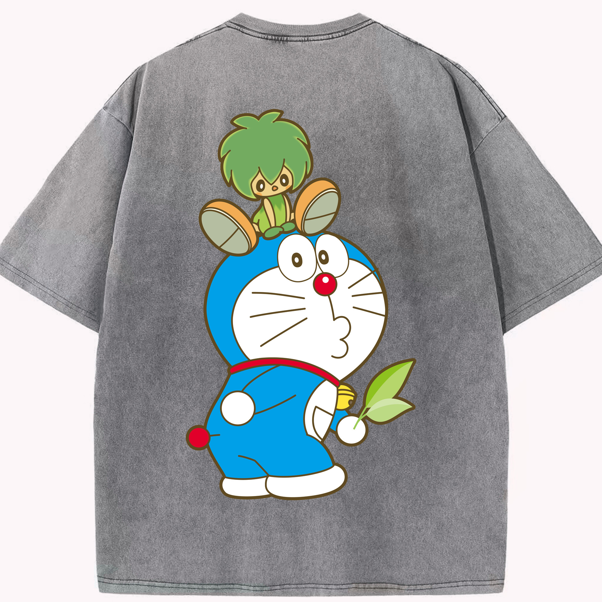 （画像用） ドラえもん Doraemon 綿100% ヴィンテージ風 半袖Tシャツ（背面プリント）