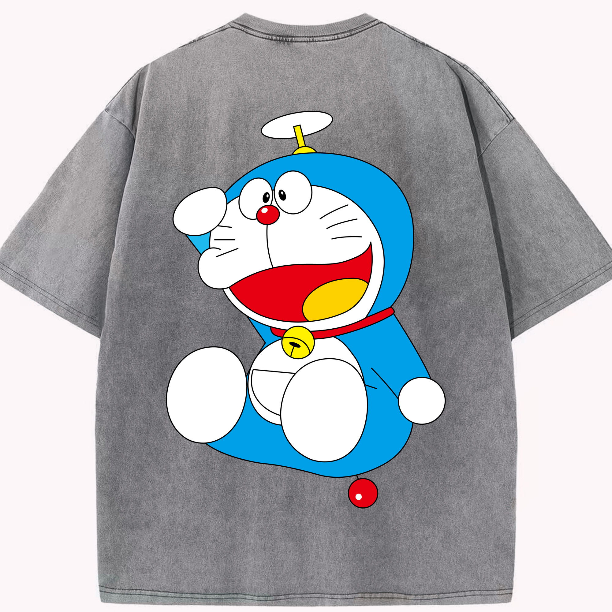 （画像用） ドラえもん Doraemon 綿100% ヴィンテージ風 半袖Tシャツ（背面プリント）