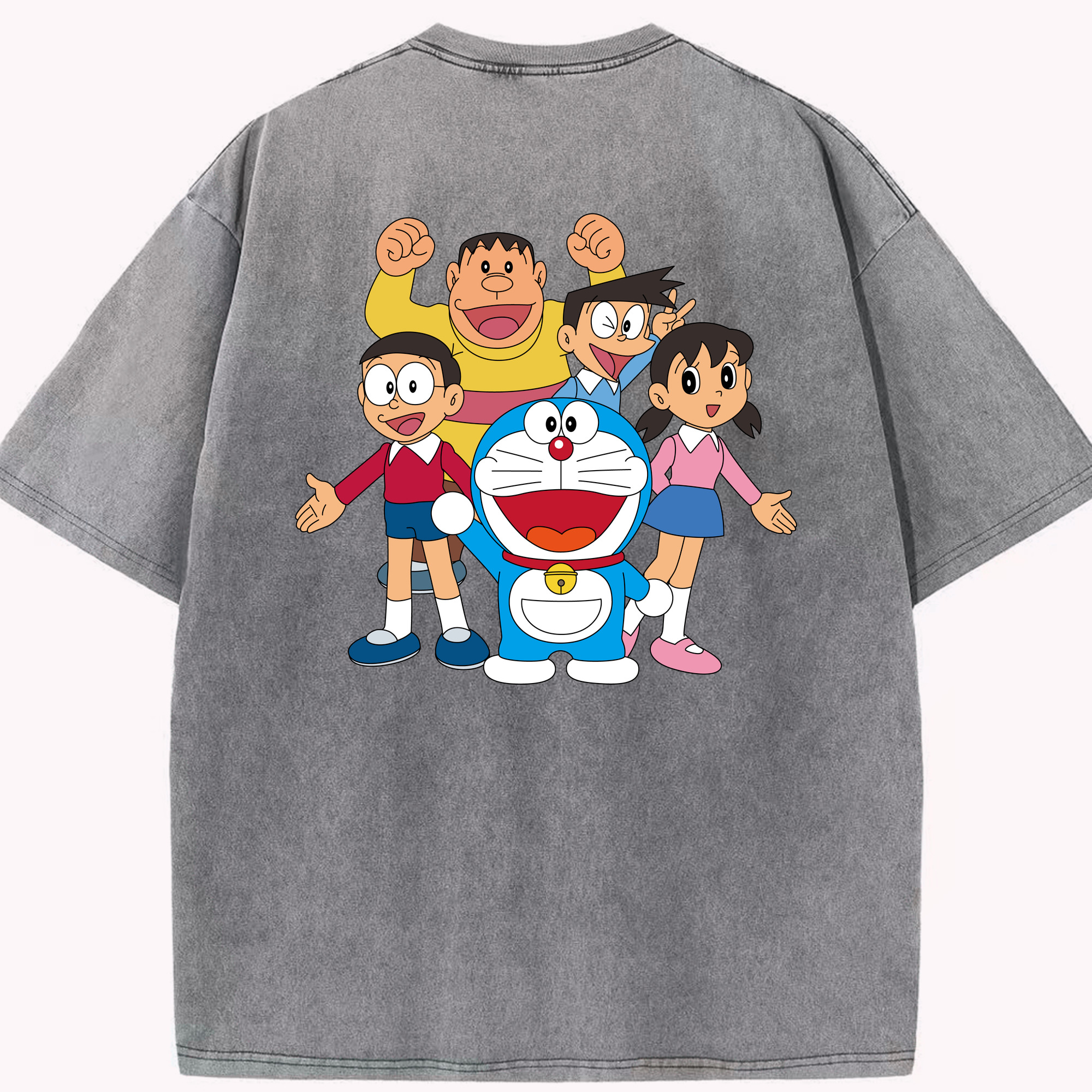 （画像用） ドラえもん 骨川 スネ夫 Doraemon Honekawa Suneo 綿100% ヴィンテージ風 半袖Tシャツ（背面プリント）